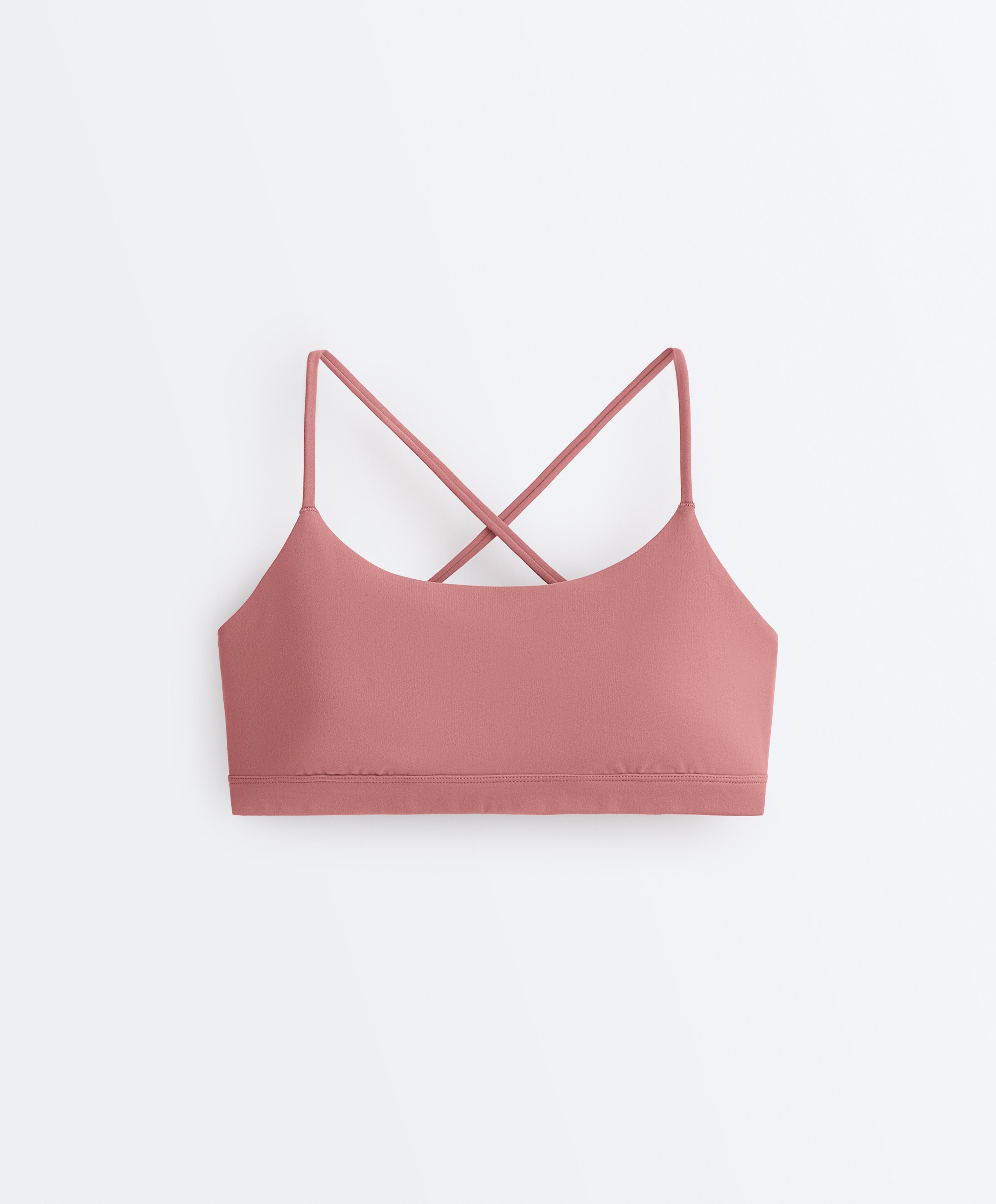 Low-support Comfortlux sports bra with straps — PALE PINK