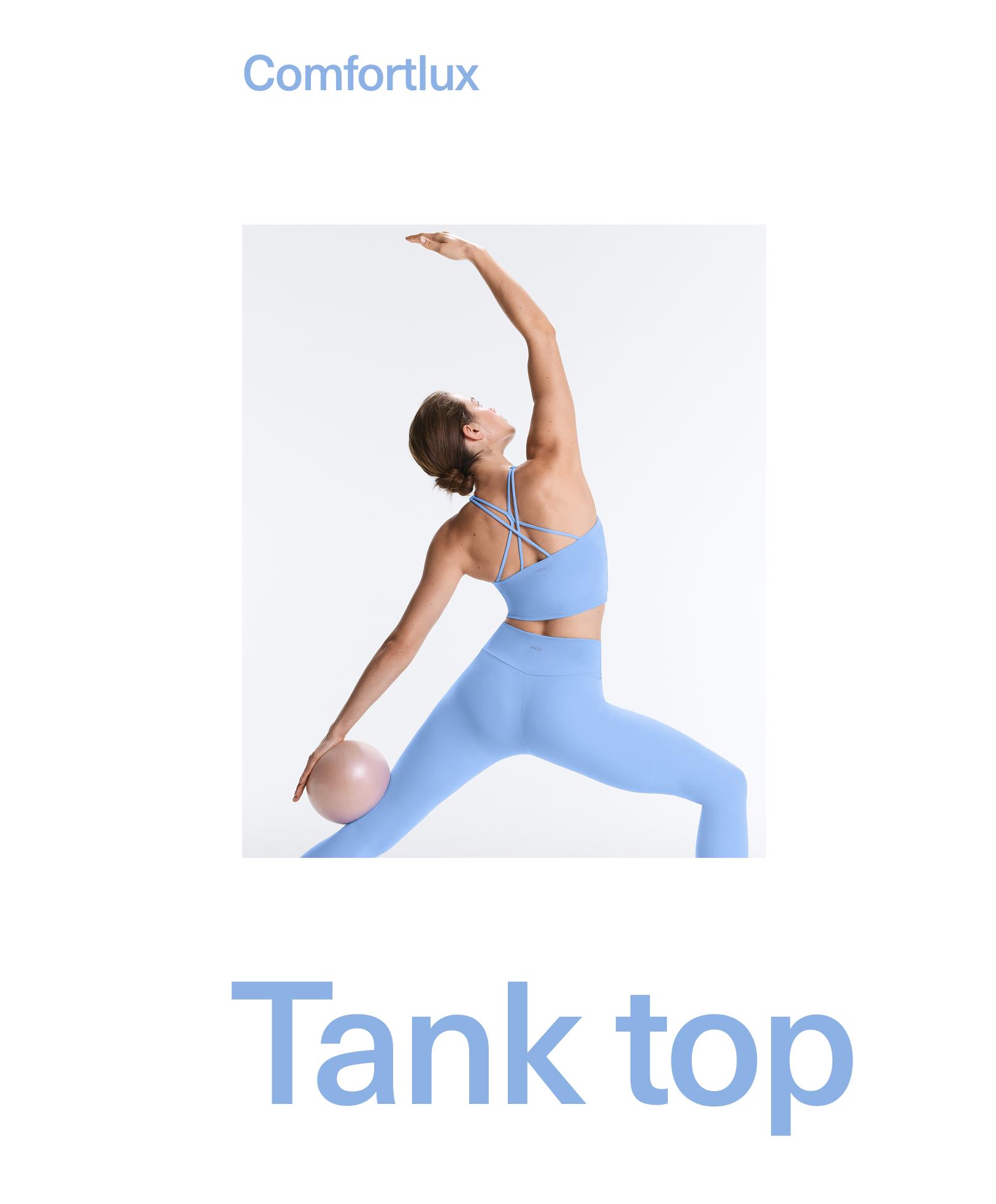 Comfortlux strappy tank top with cups — PALE LAVENDER BLUE