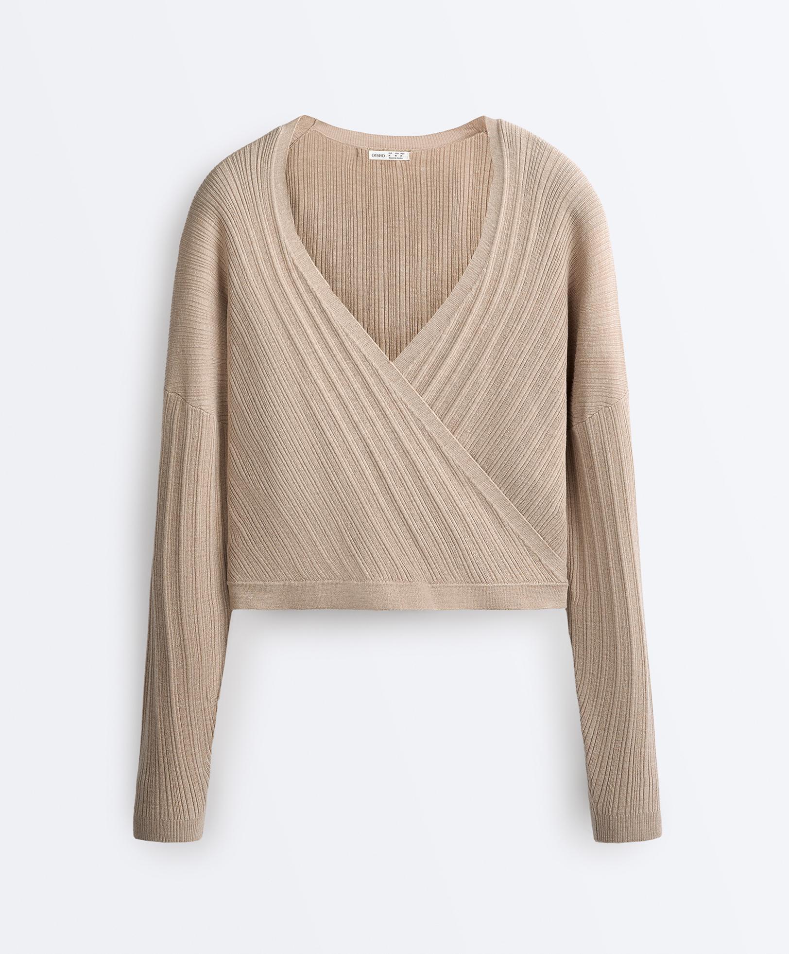 Kruvaze fitilli örgü kazak