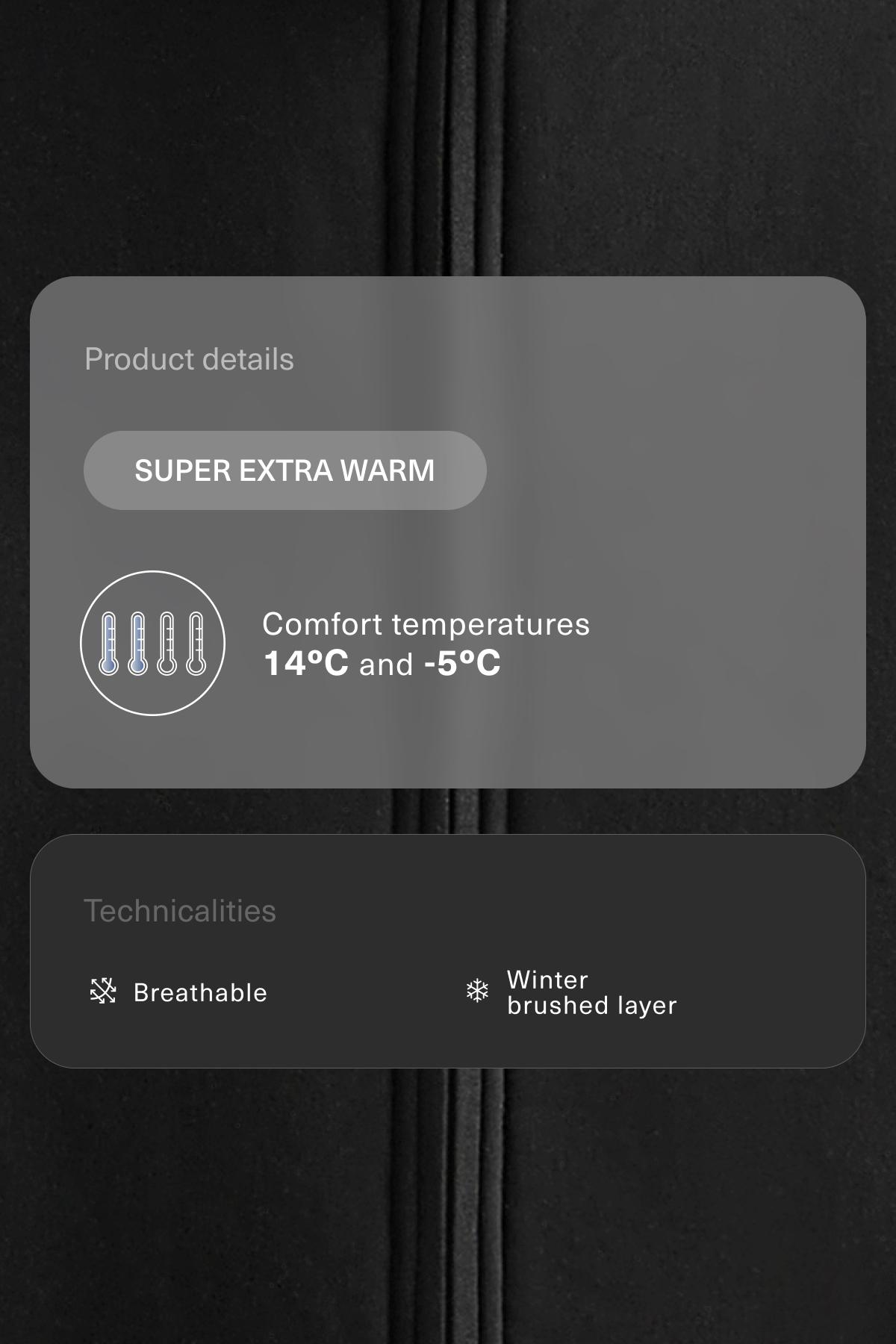 Long super extra warm seamless technical jacket — BLACK