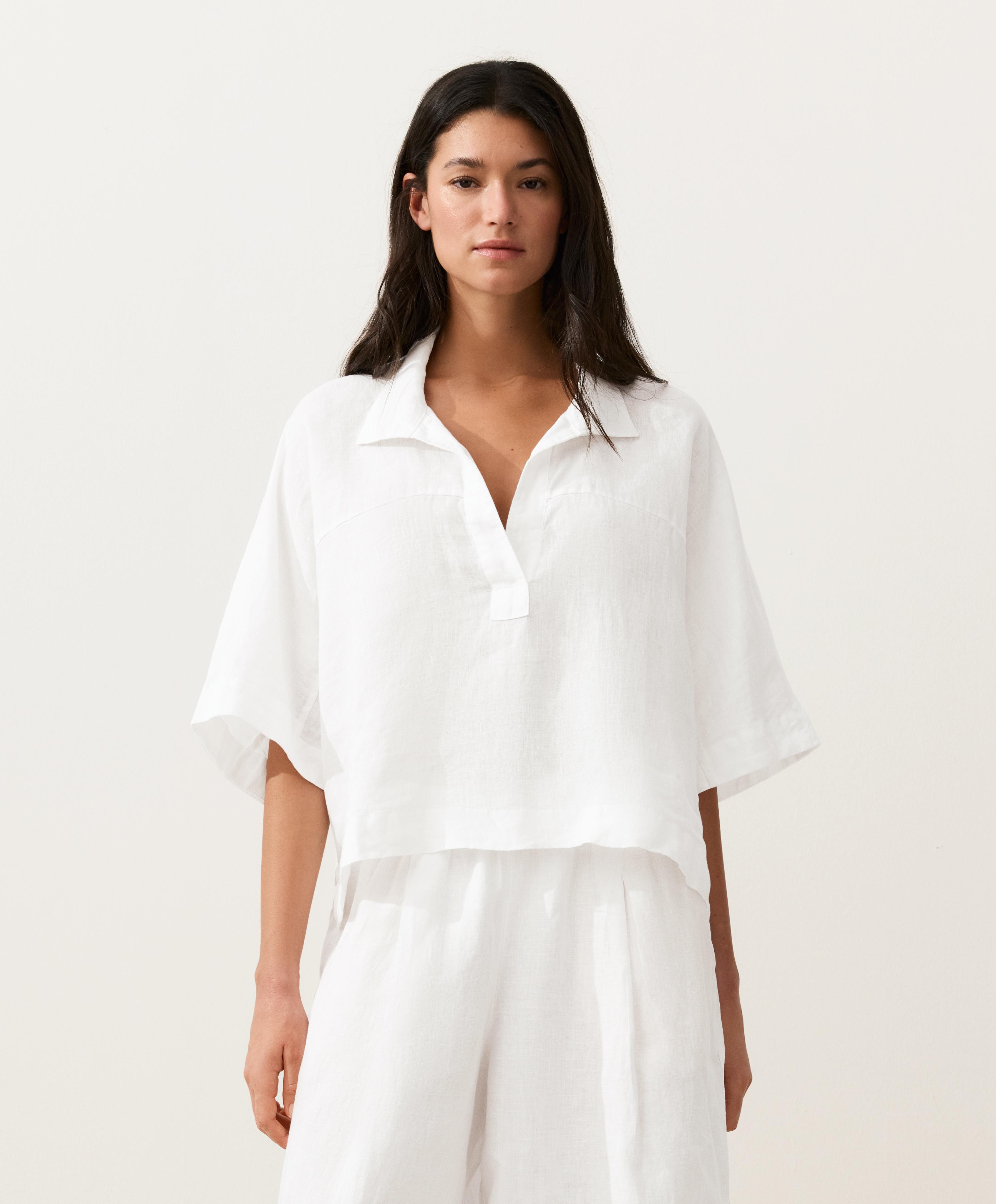 Camisa manga corta oversize 100% lino Camisa manga corta oversize 100% lino