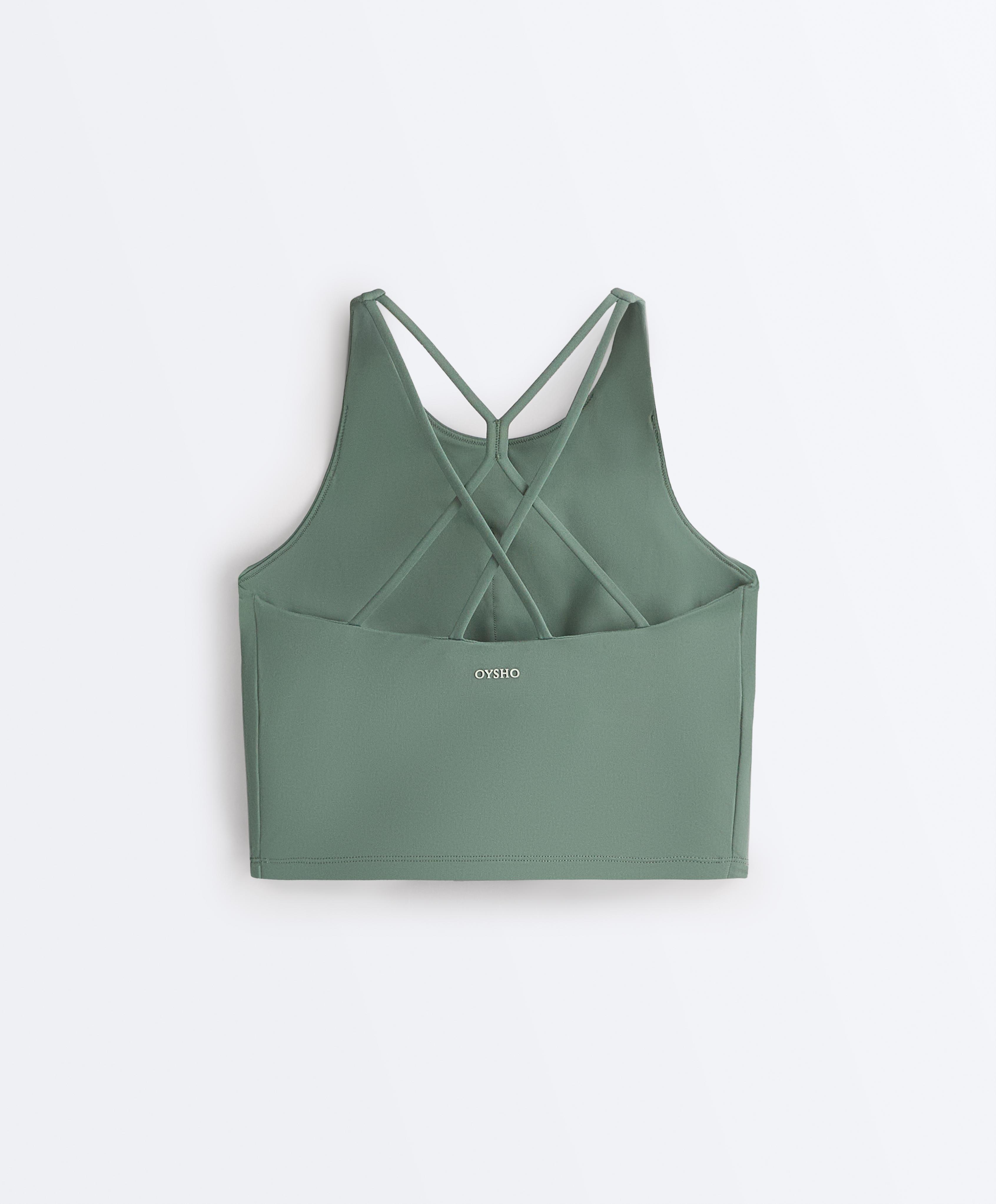 Comfortlux strappy tank top with cups — DARK GREEN