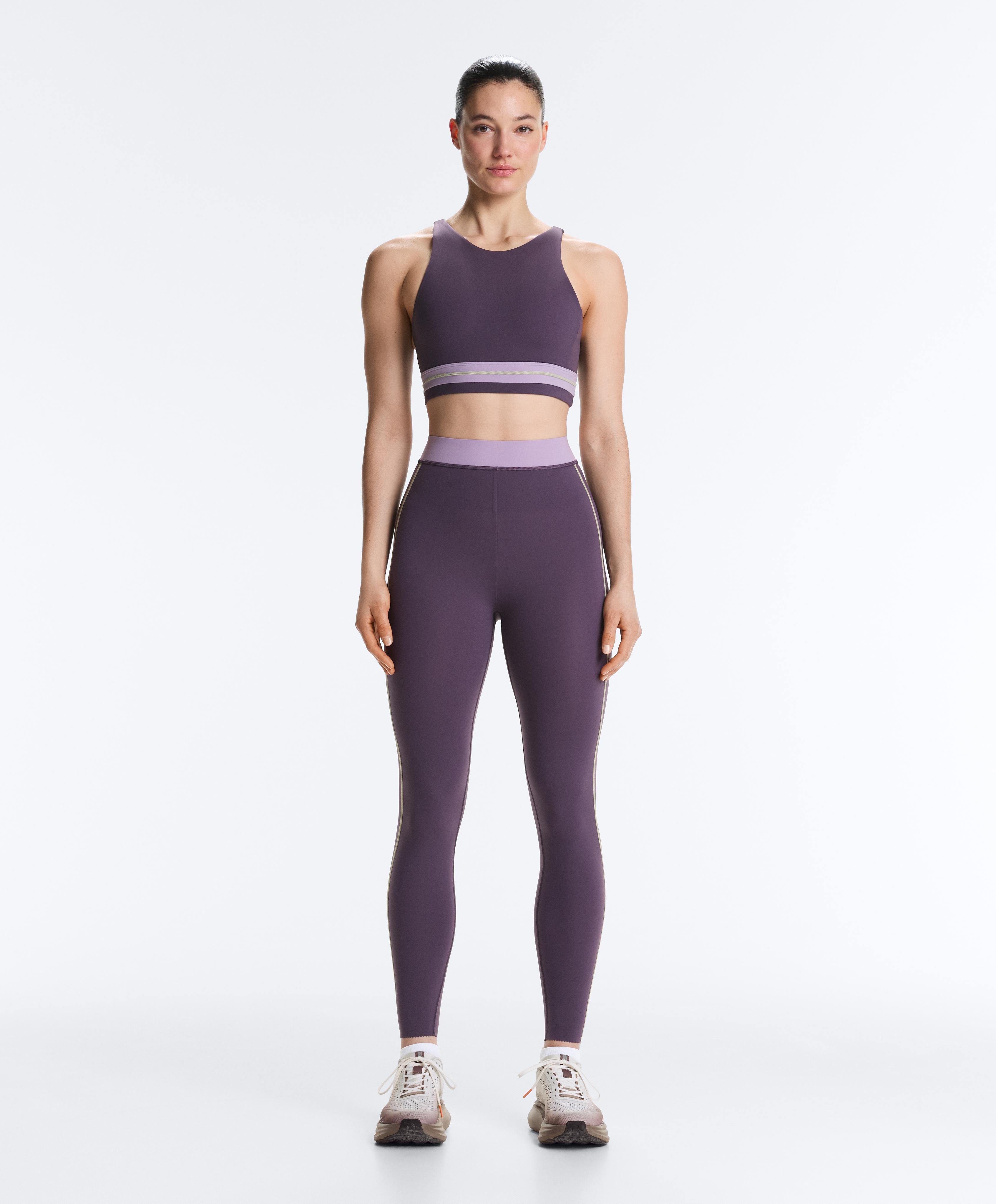 Compressive halterneck tank top — WASHED PURPLE
