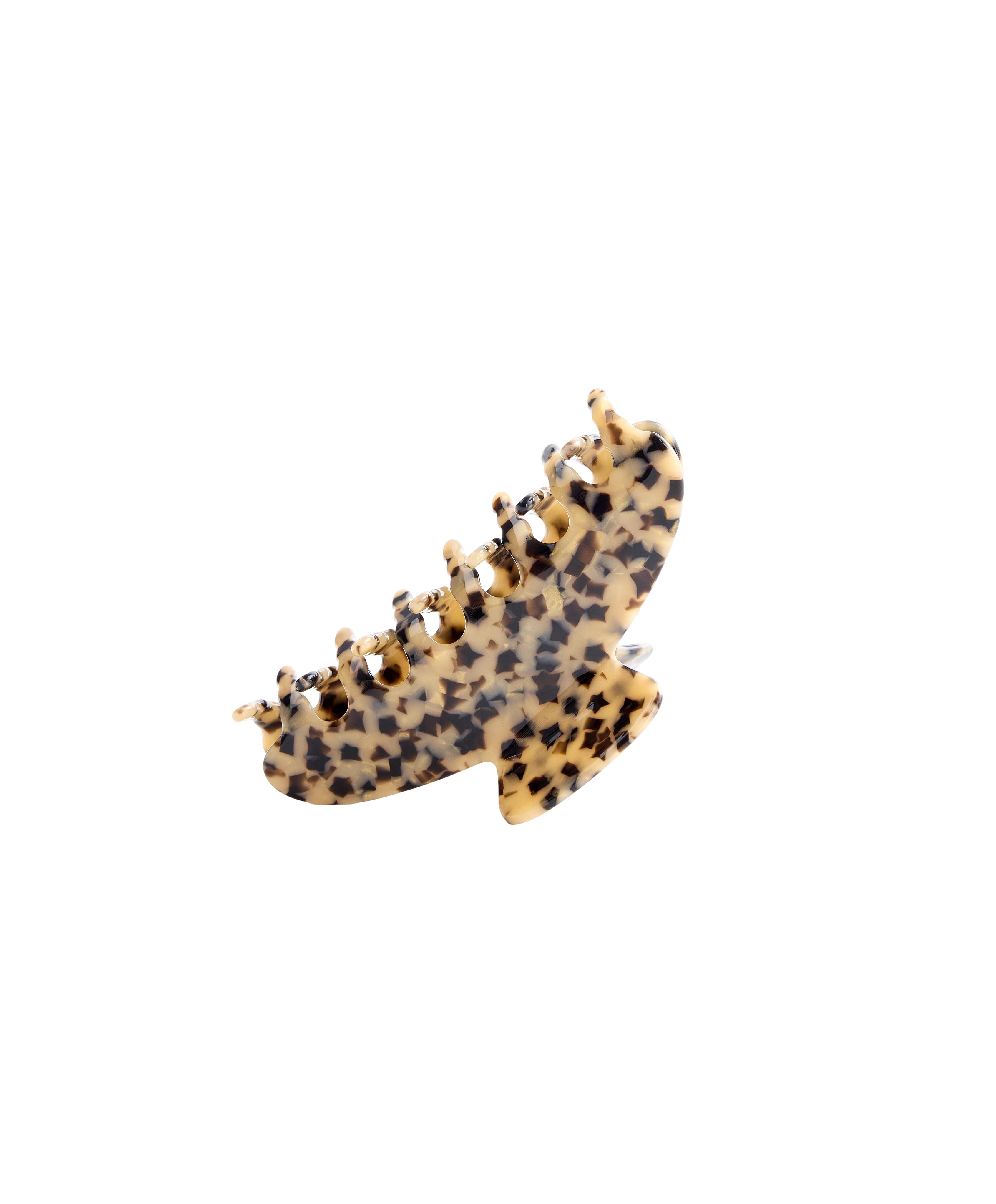Large printed hair claw — CHESTNUT
