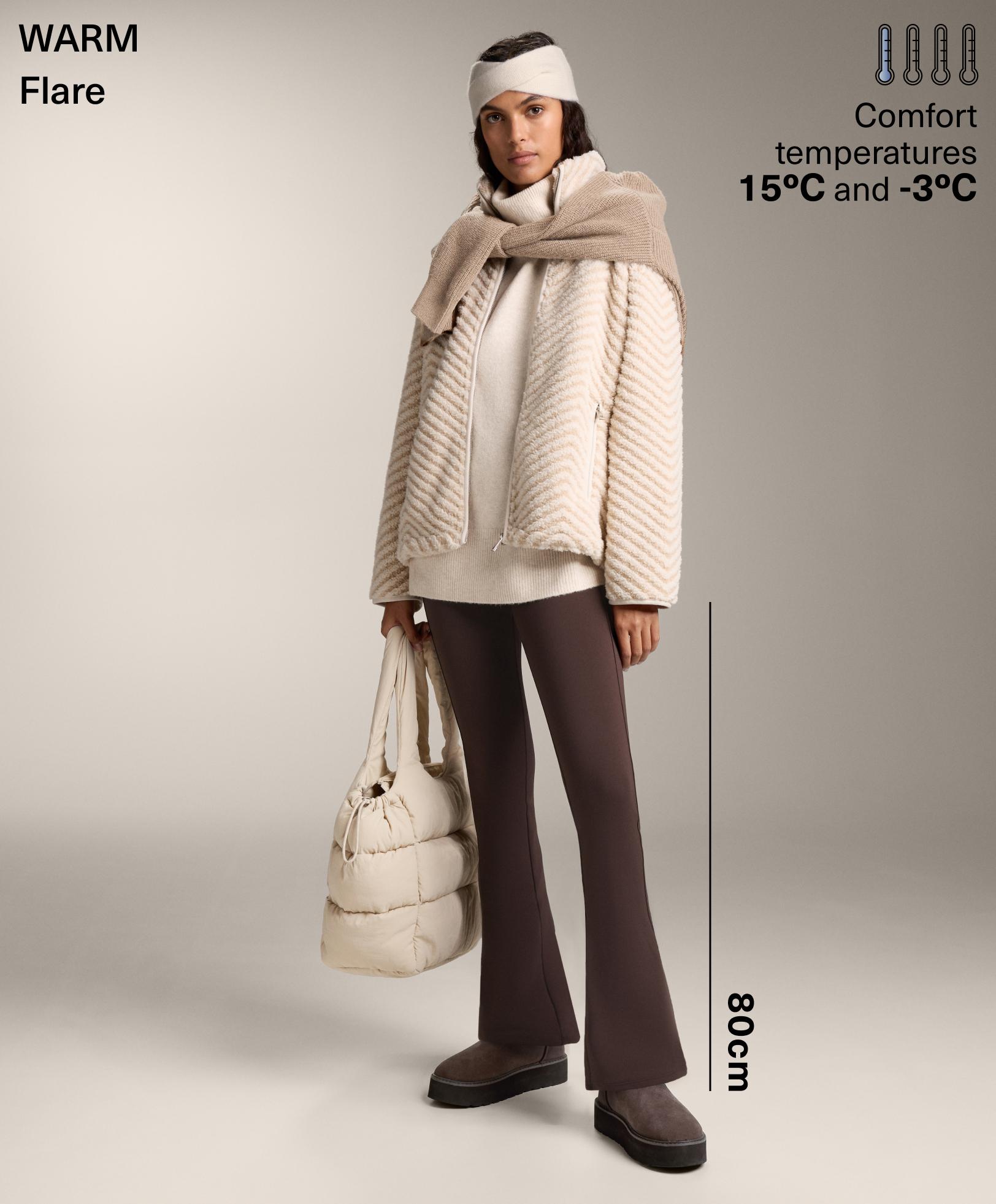 Pantalon flare taille haute warm à poches Pantalon flare taille haute warm à poches