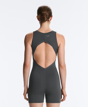 Open-back Comfortlux short jumpsuit — STEEL GREY 7
