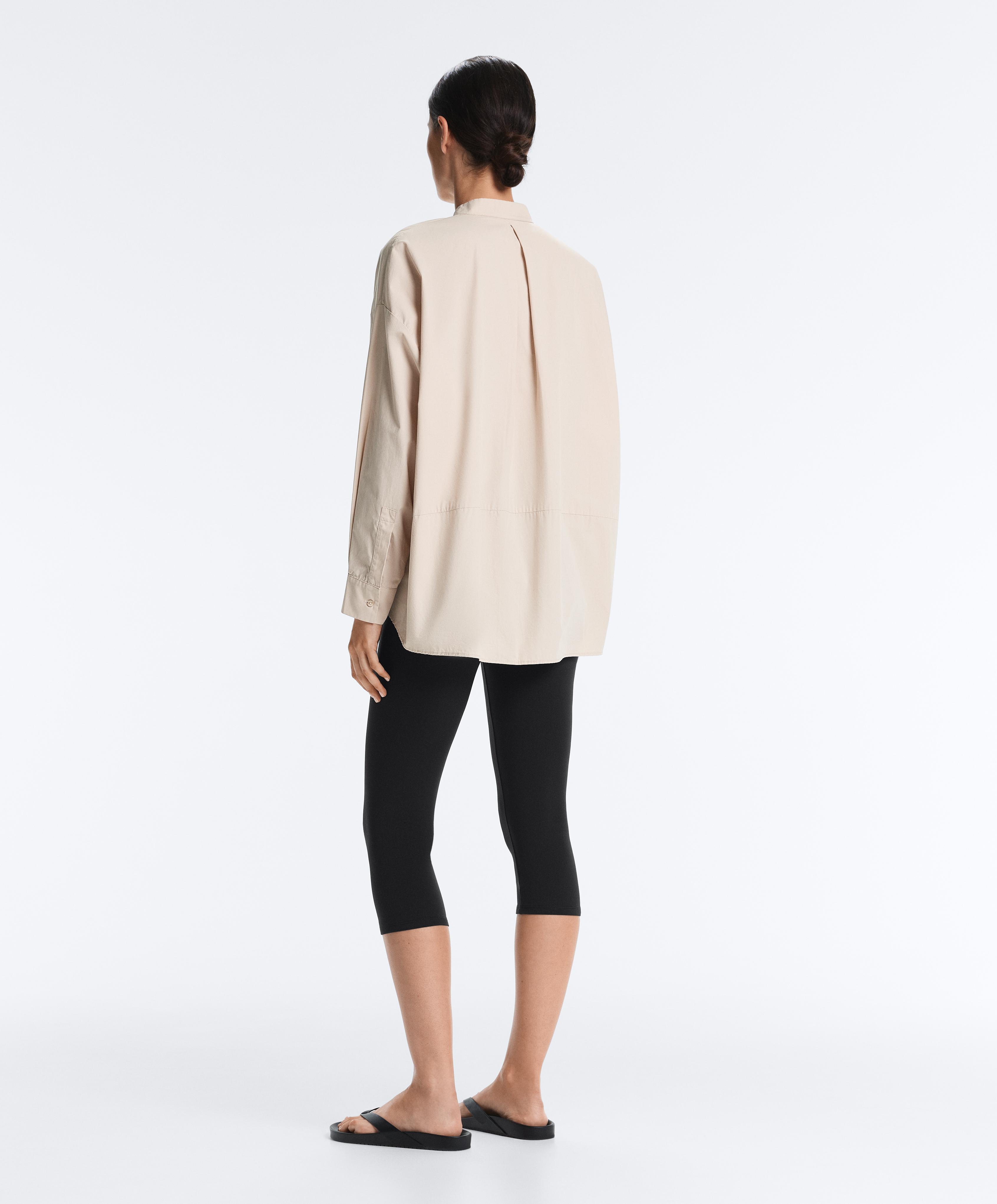 100% cotton stand-up collar shirt — PALE MINK