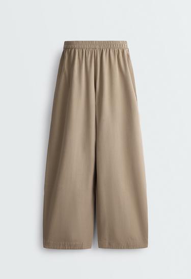 Tapered pleat cotton-blend trousers — WASHED KHAKI 5