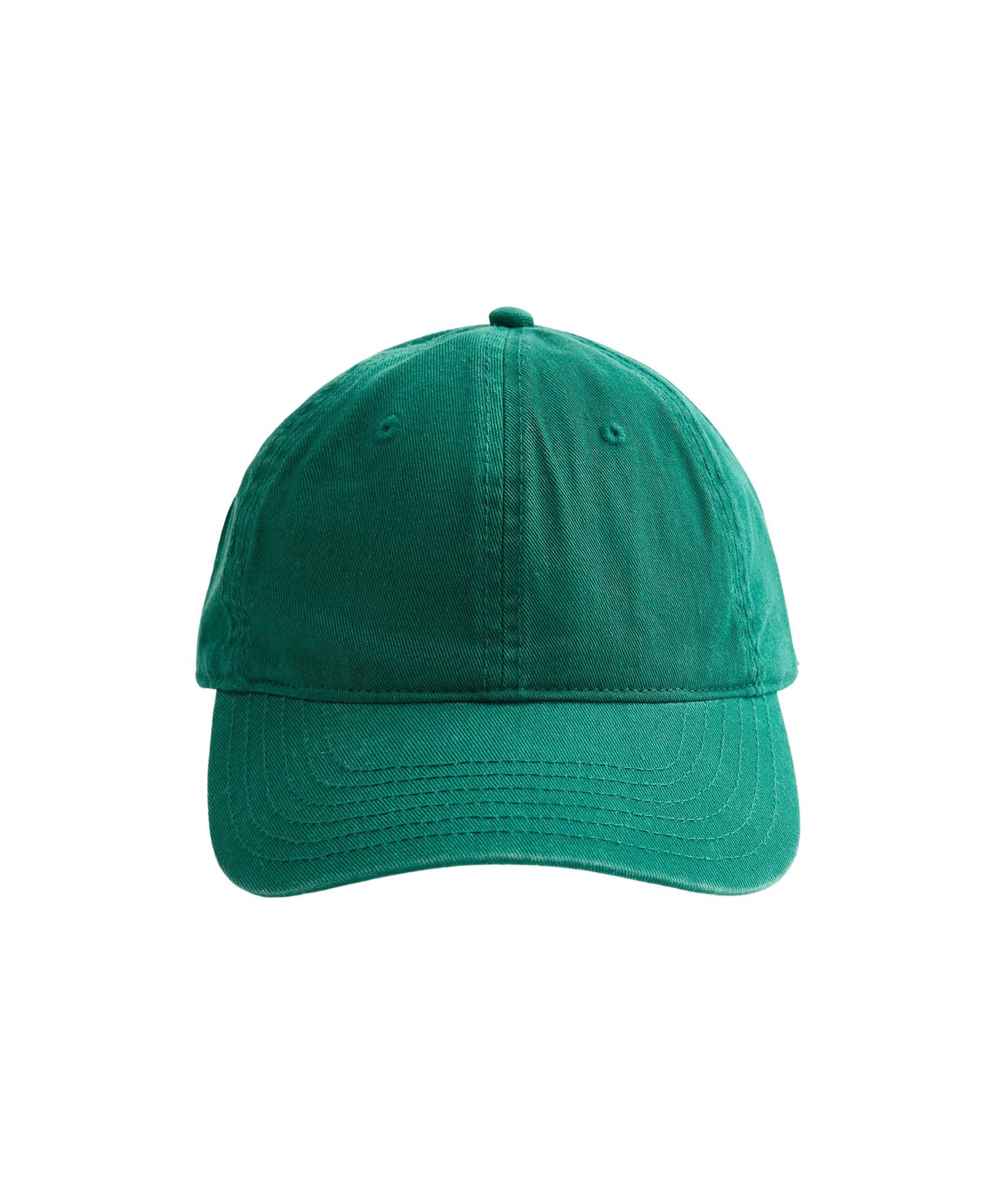 Washed-effect 100% cotton cap — GREEN