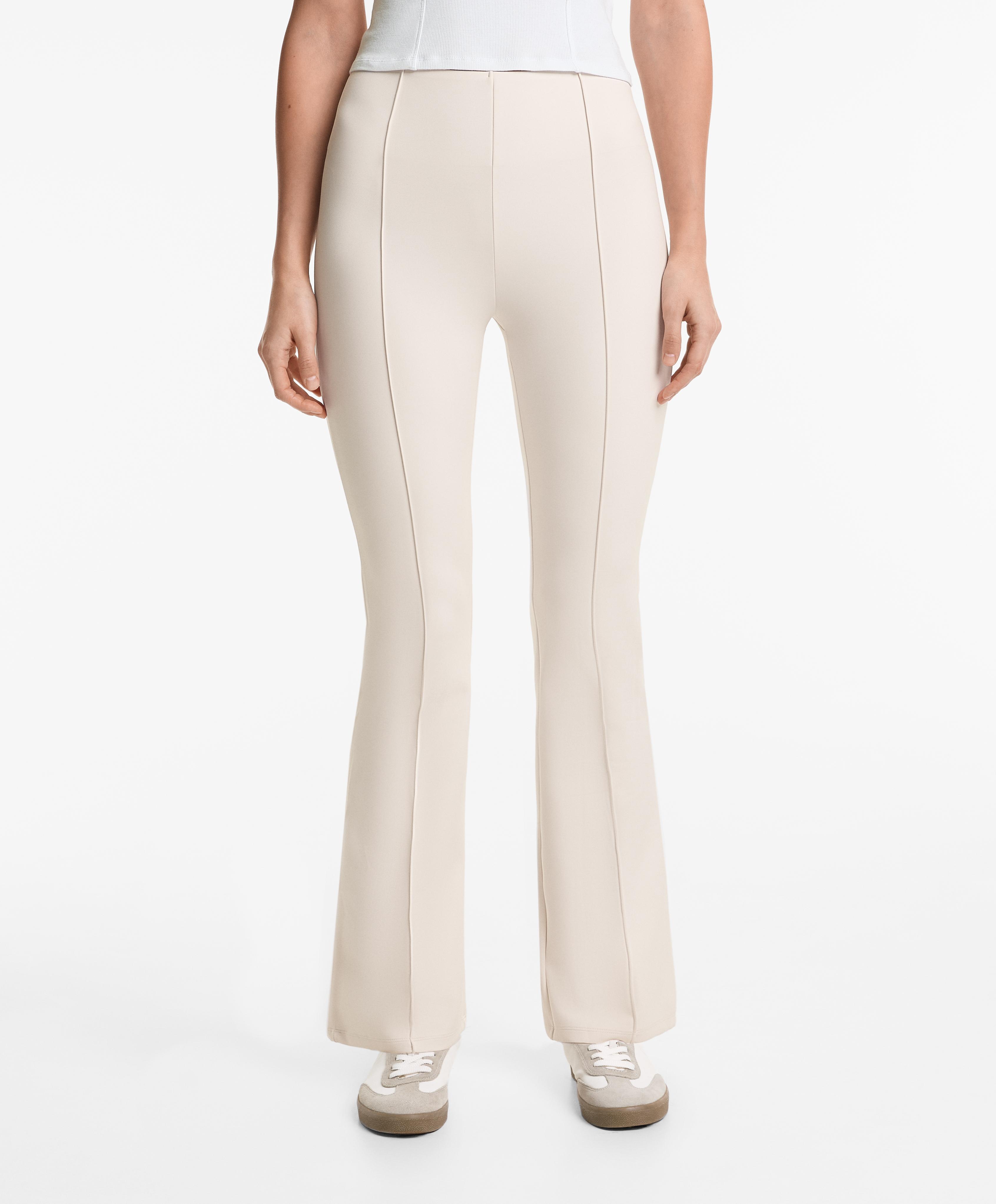 Neoprene-effect flare trousers Neoprene-effect flare trousers