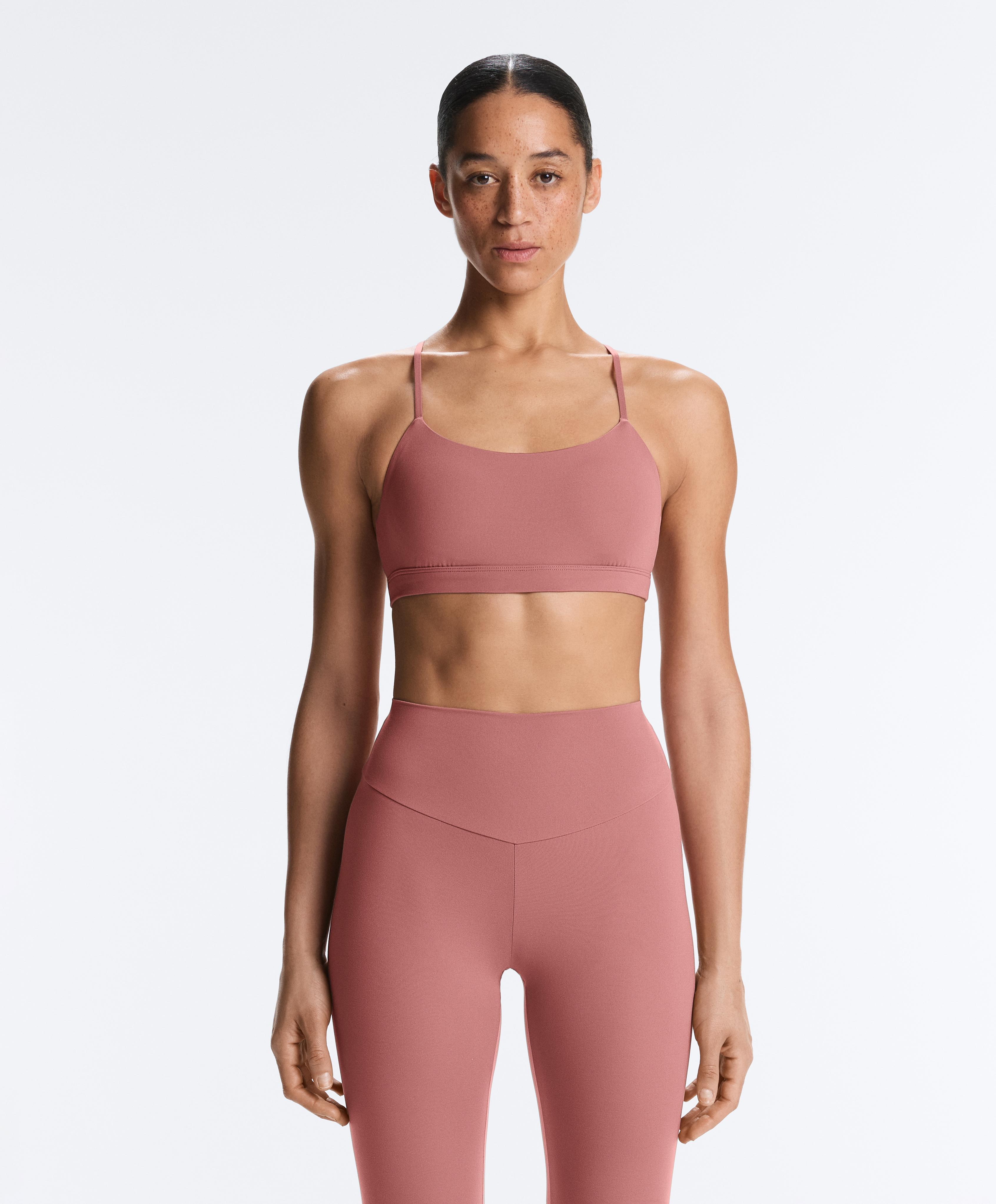 Low-support Comfortlux sports bra with straps — PALE PINK