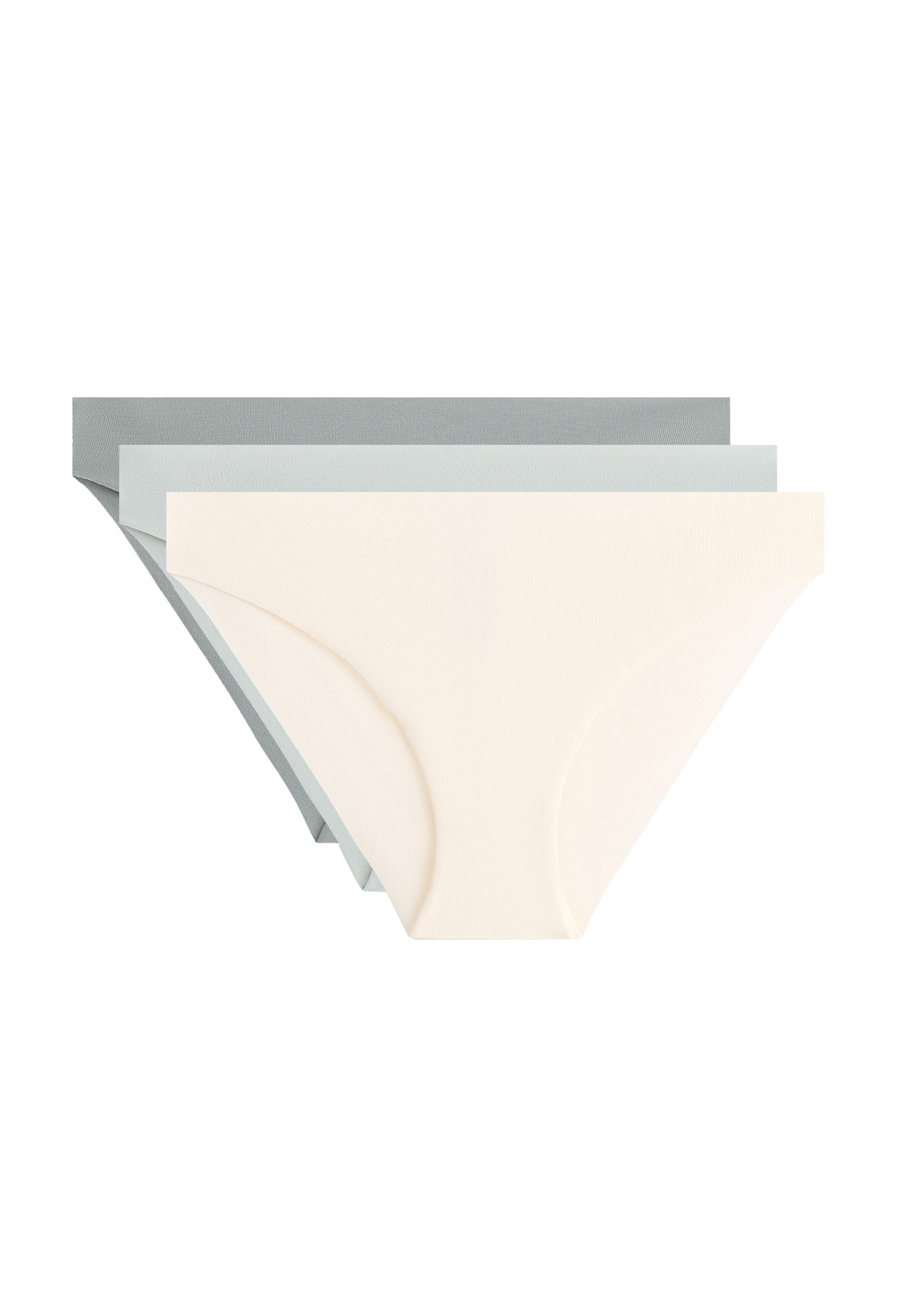 3 invisible cotton blend classic bikini briefs — BLUE GREEN