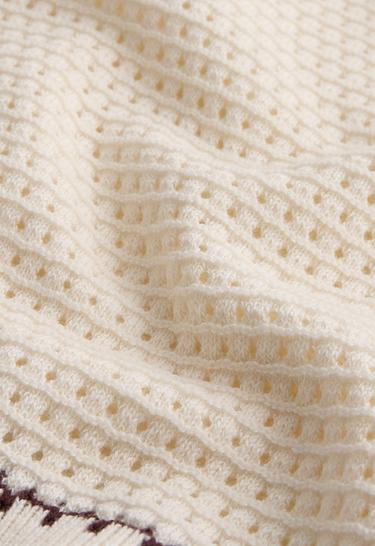 Cotton openwork knit shorts — PALE ECRU 8