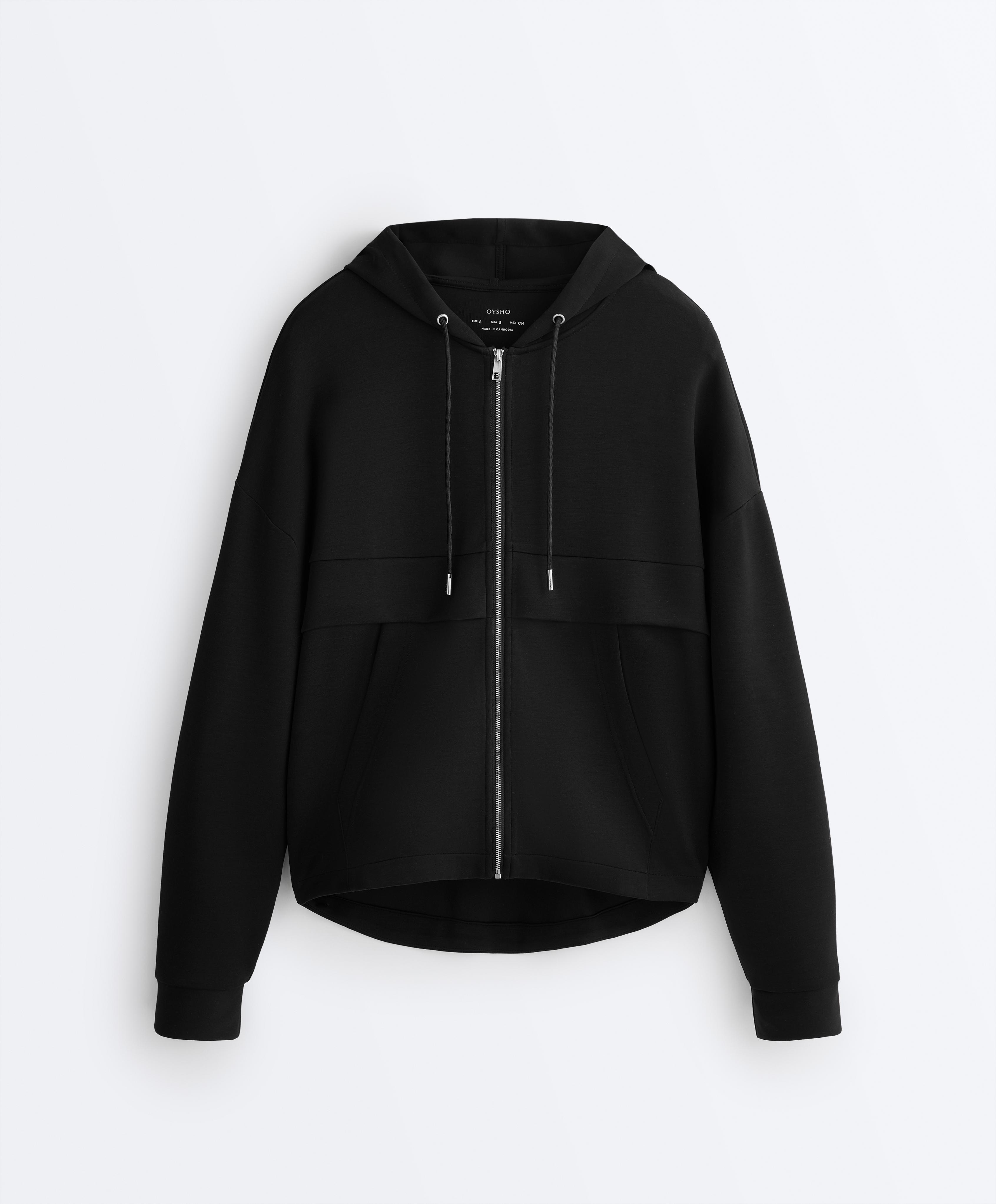 Soft-touch jacket with modal — BLACK