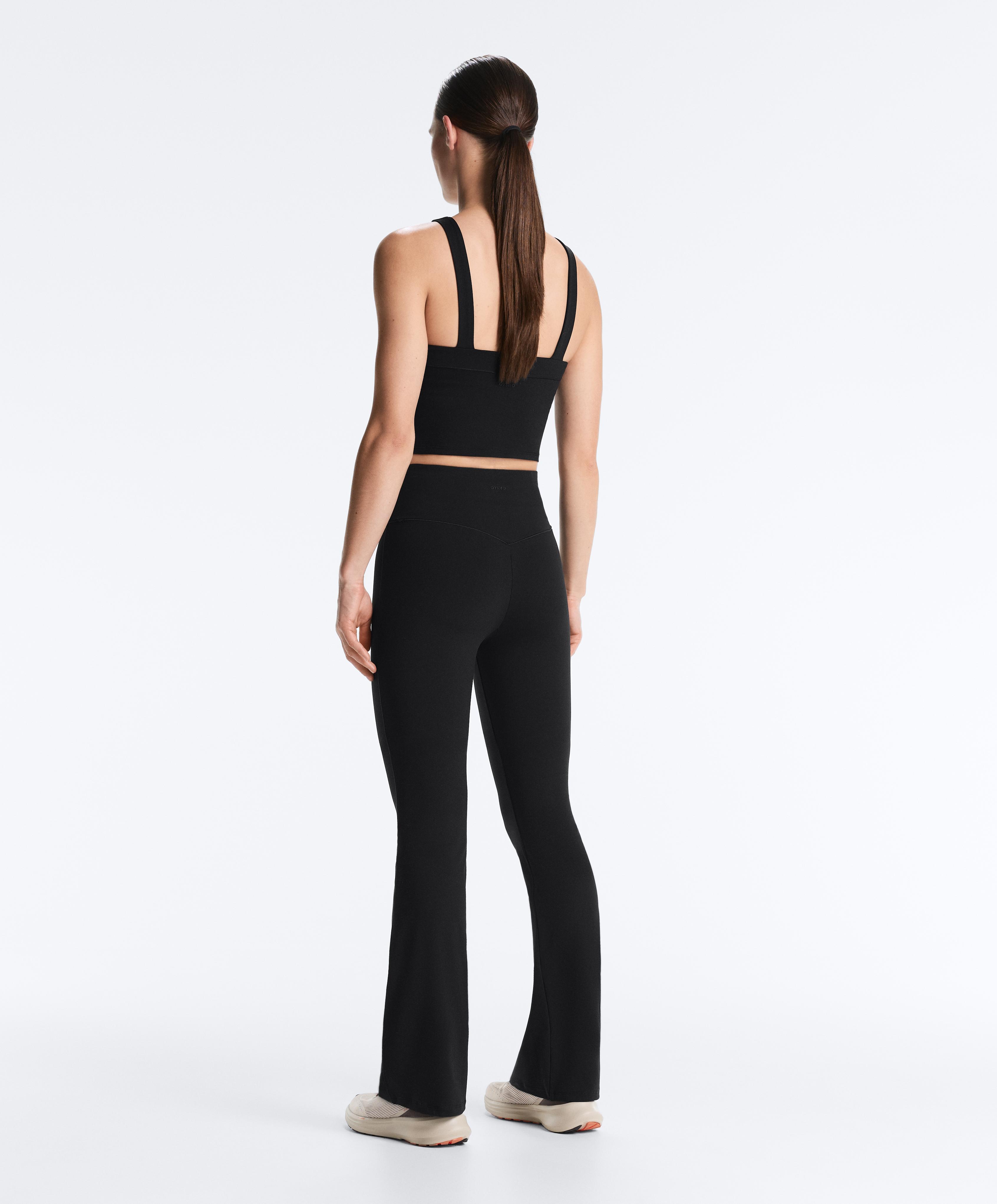 Evermove high rise flare trousers — BLACK