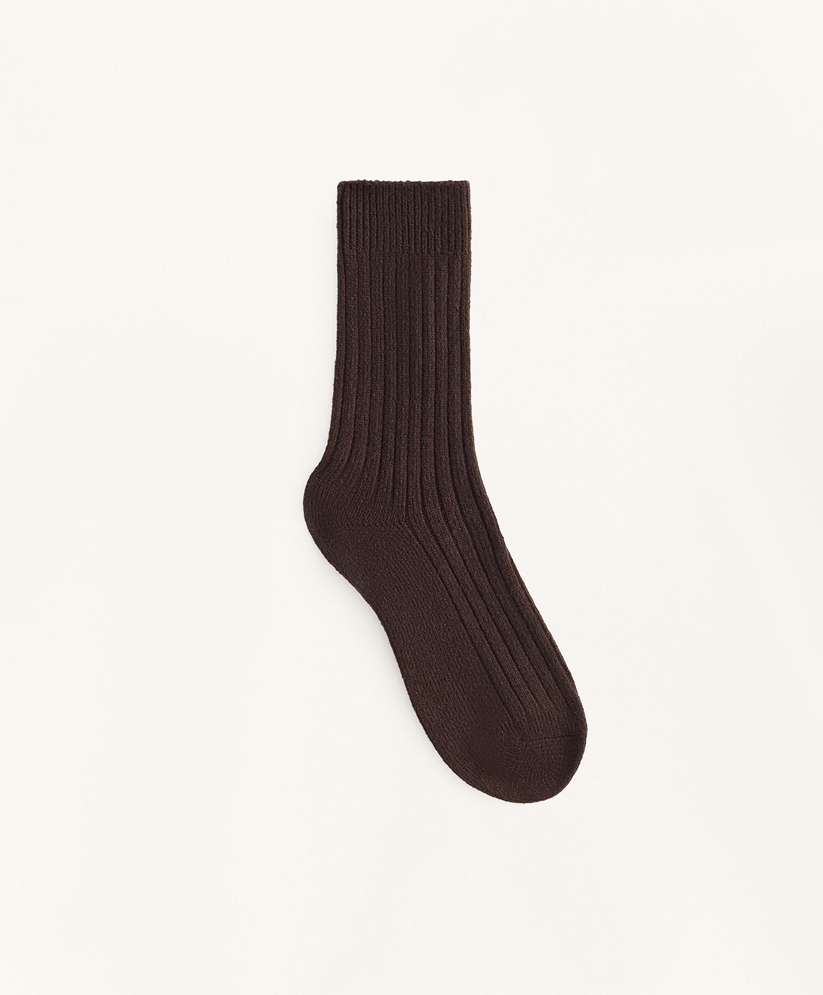 2 Pairs of Classic Ribbed Socks — CHOCOLATE      