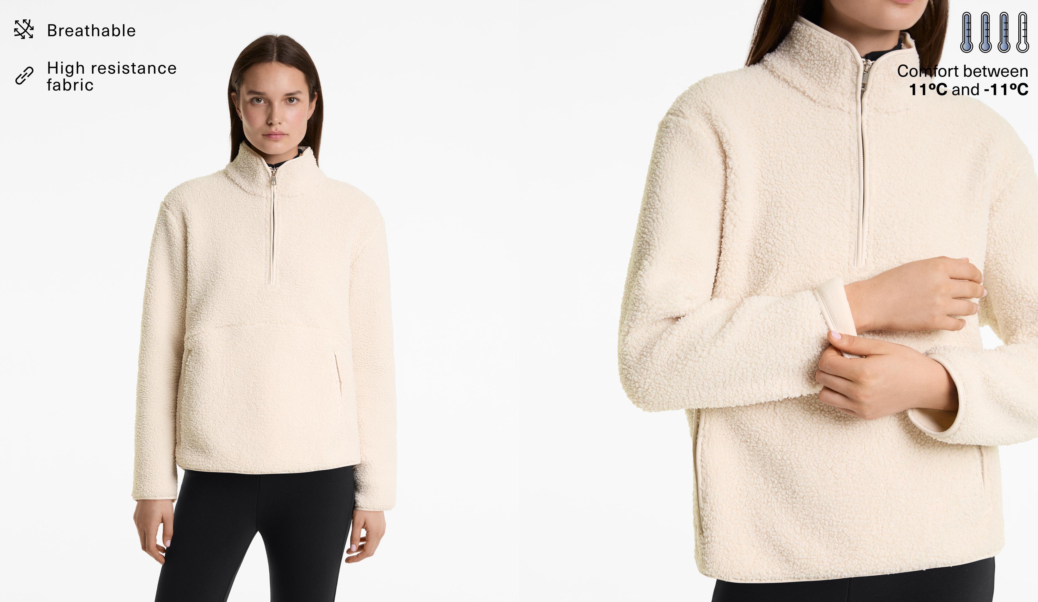 Faux-shearling sweatshirt