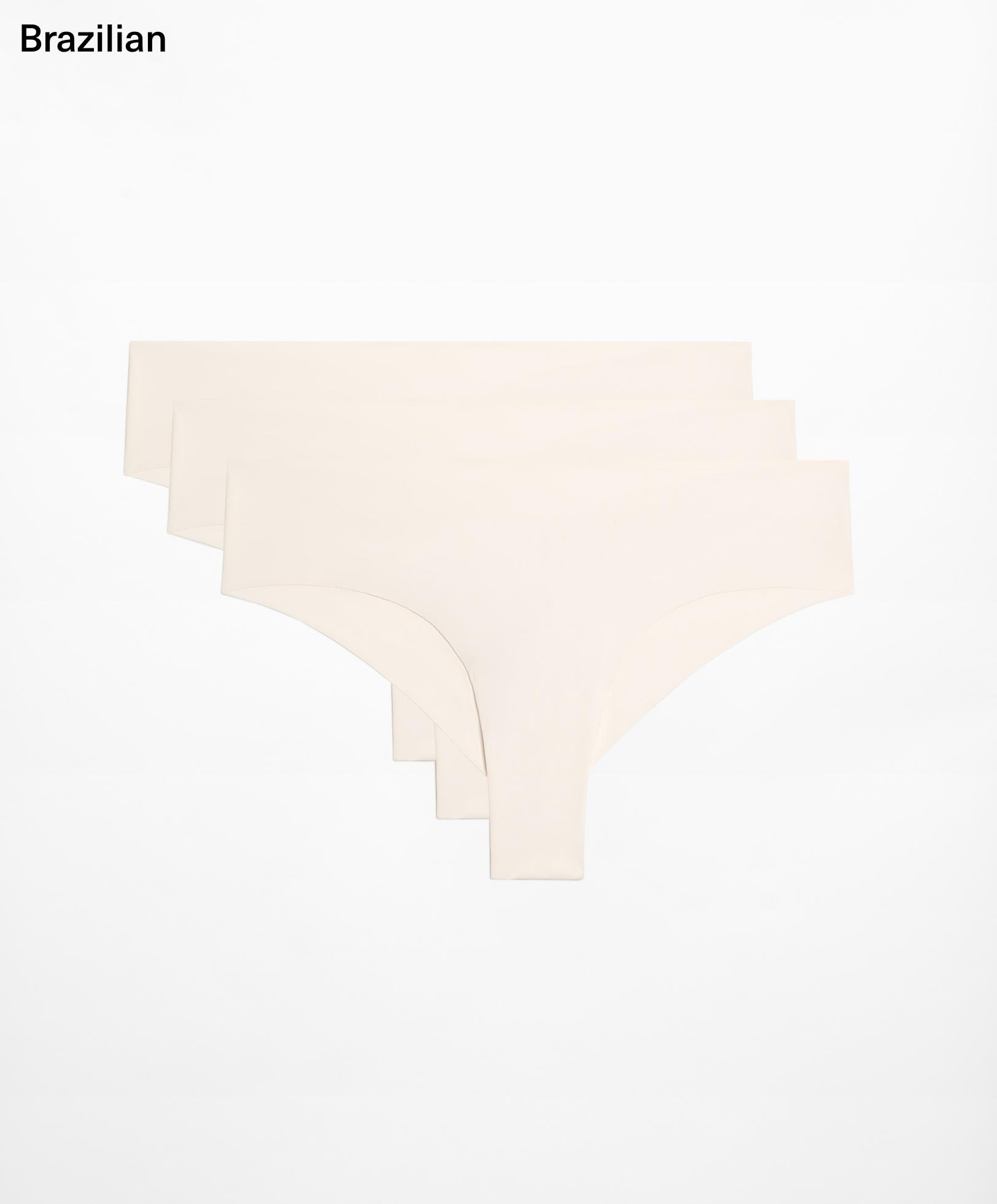 3 laser-cut invisible cheeky briefs