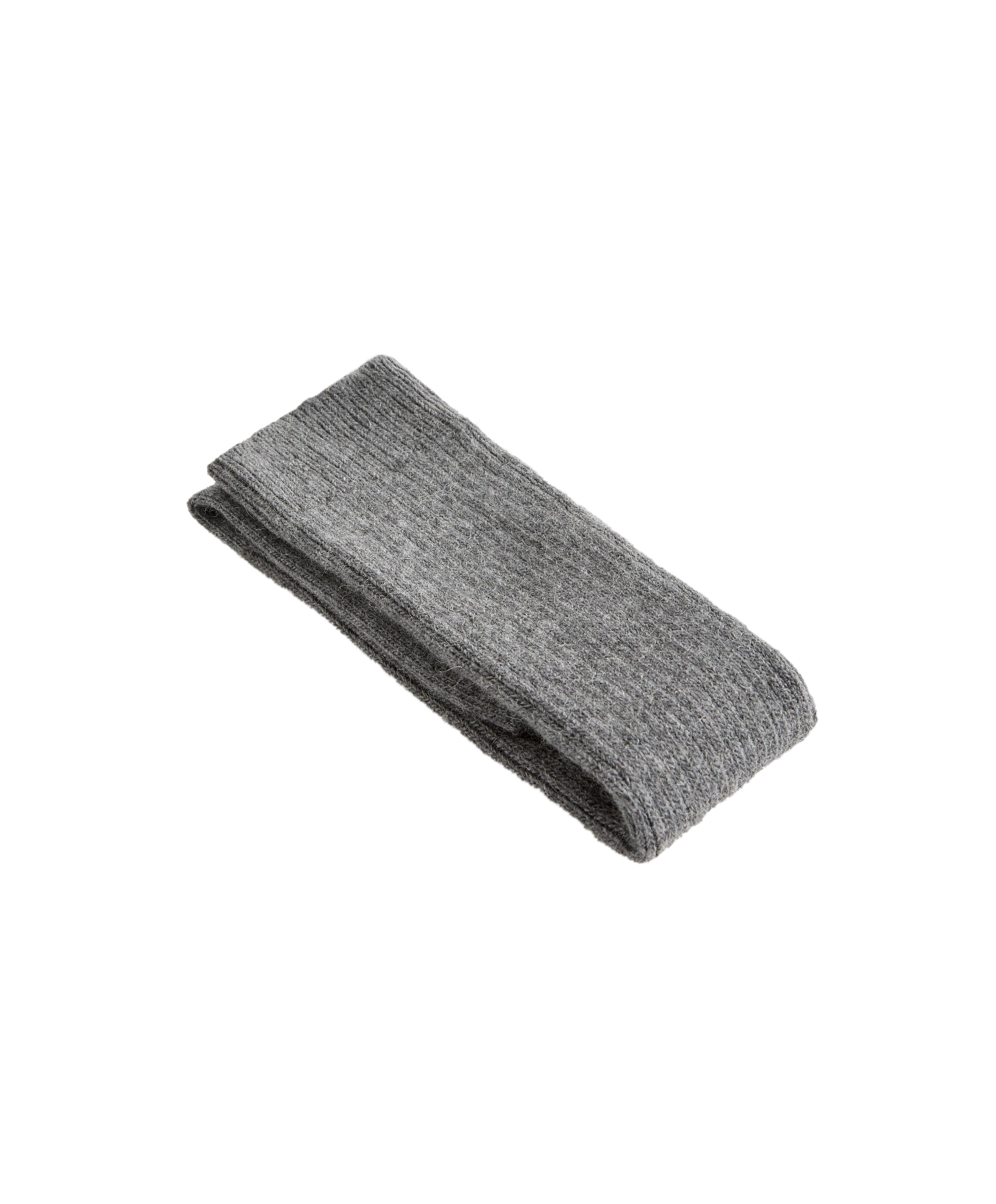18% cashmere 13% wool long socks — DARK-GREY MELANGE