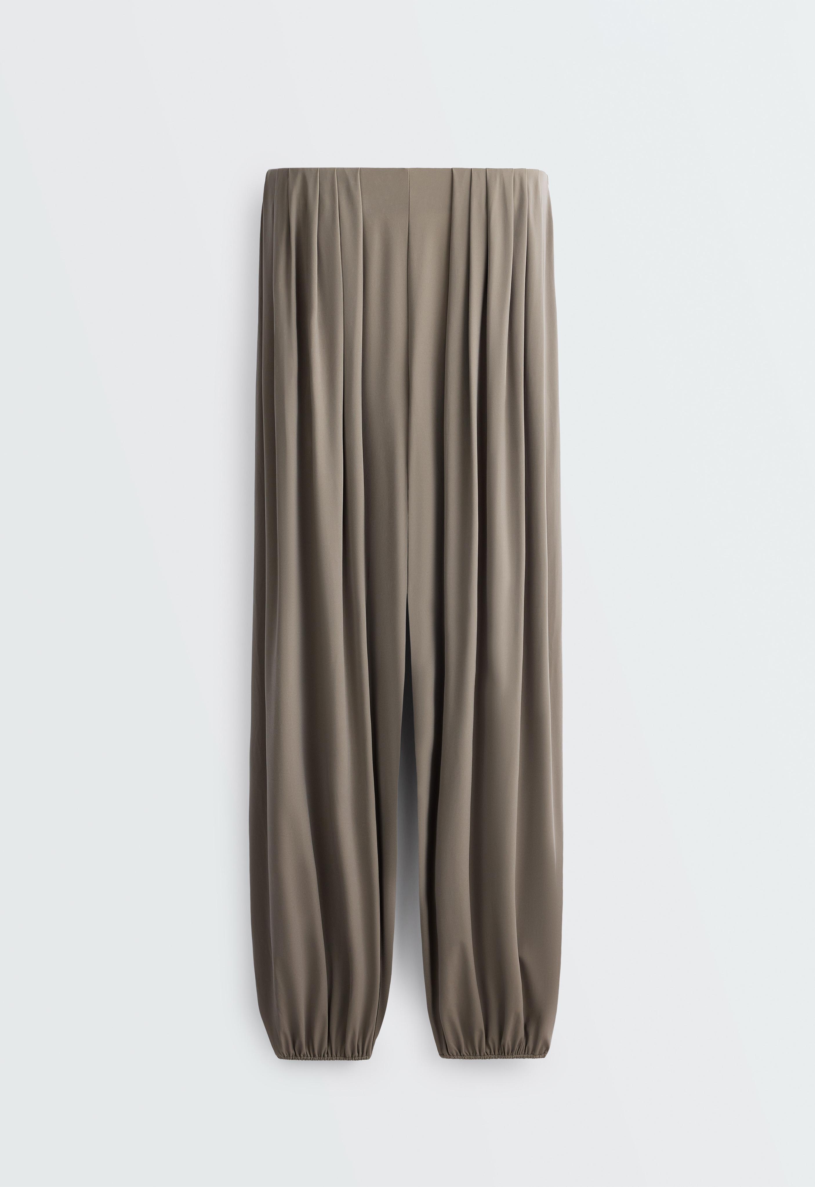 Light Touch pleated joggers — KHAKI-GREY
