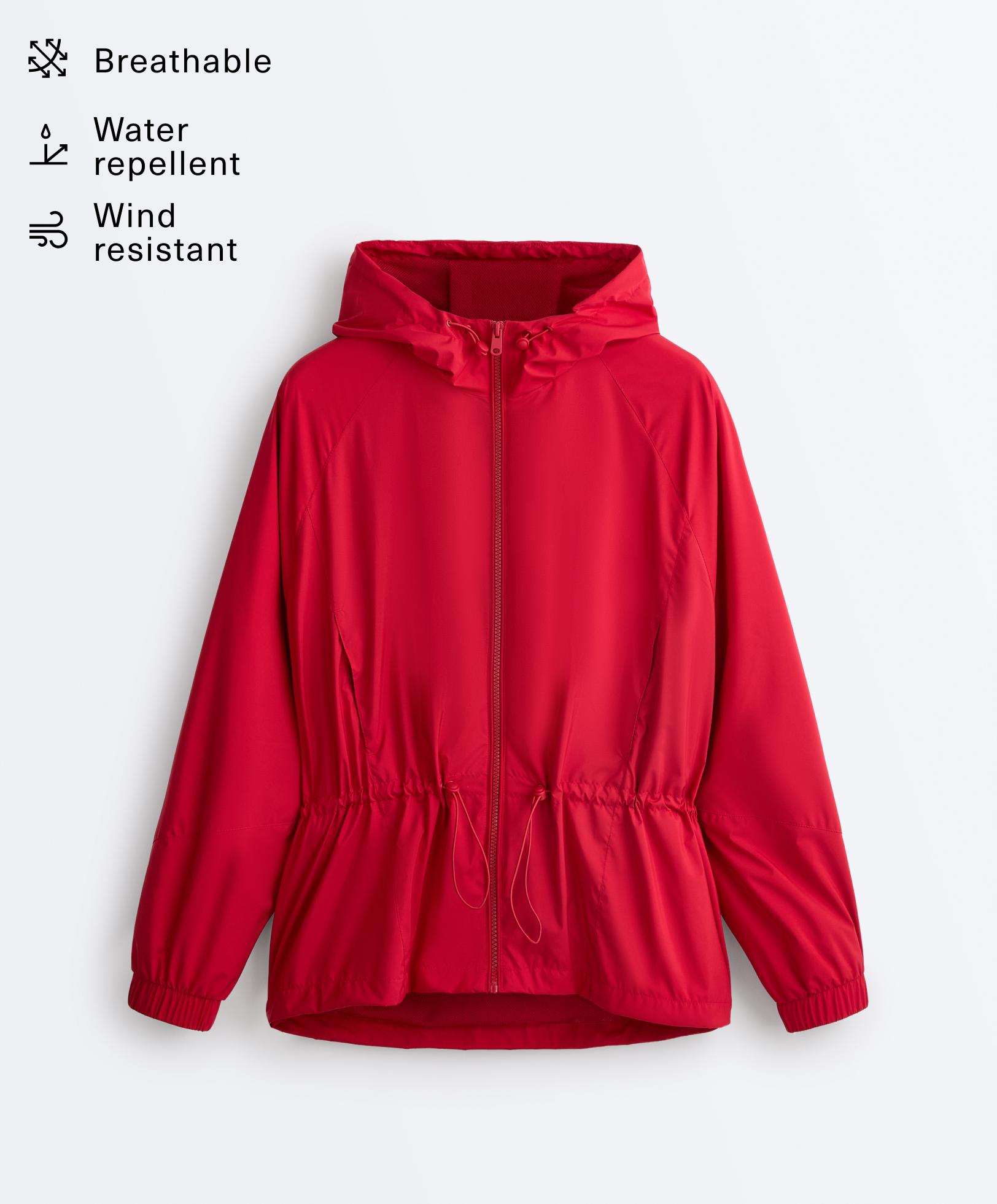 Water-repellent jacket — BRIGHT RED