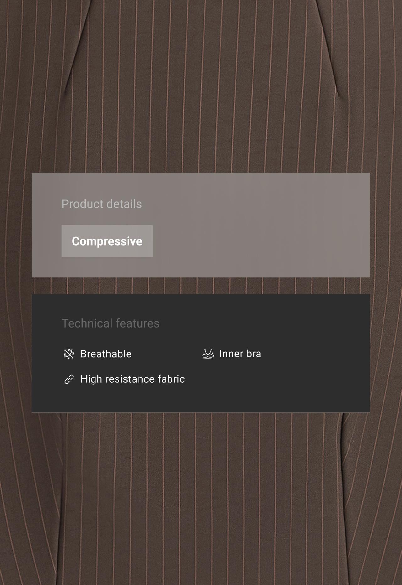 Compressive short-sleeve pinstripe tank top — BROWN
