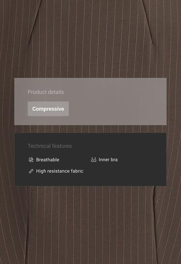 Compressive short-sleeve pinstripe tank top — BROWN 2