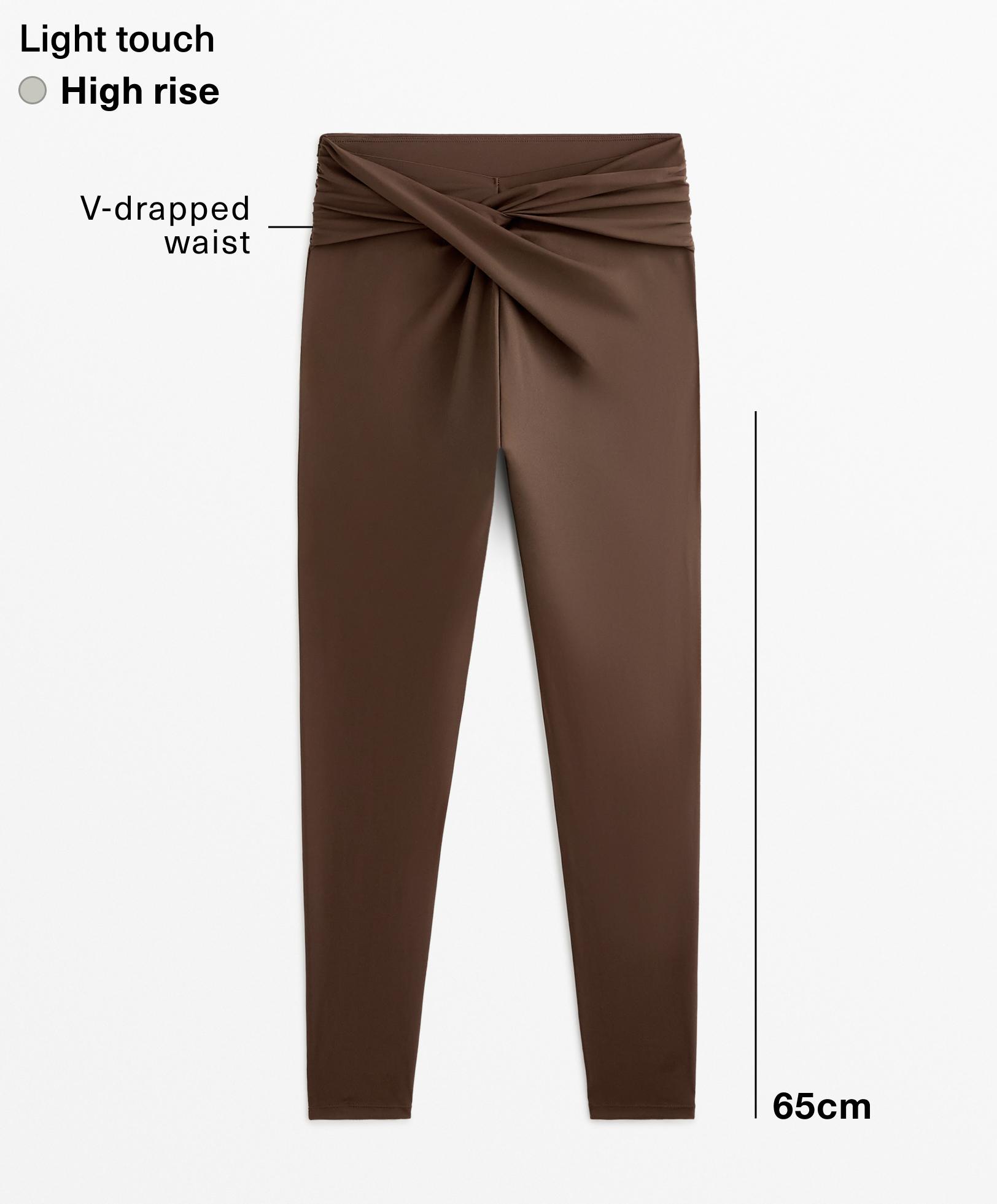 Light Touch draped V-cut ankle-length leggings