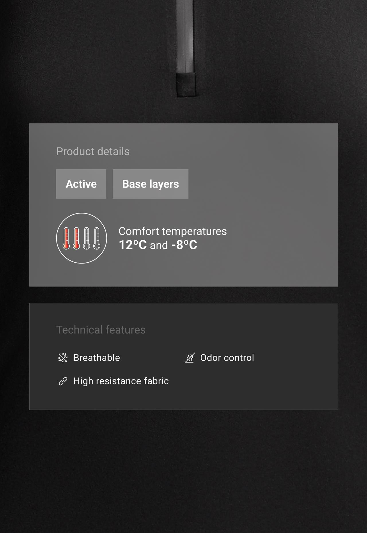 Thermal Base layer mid zip T-shirt — BLACK