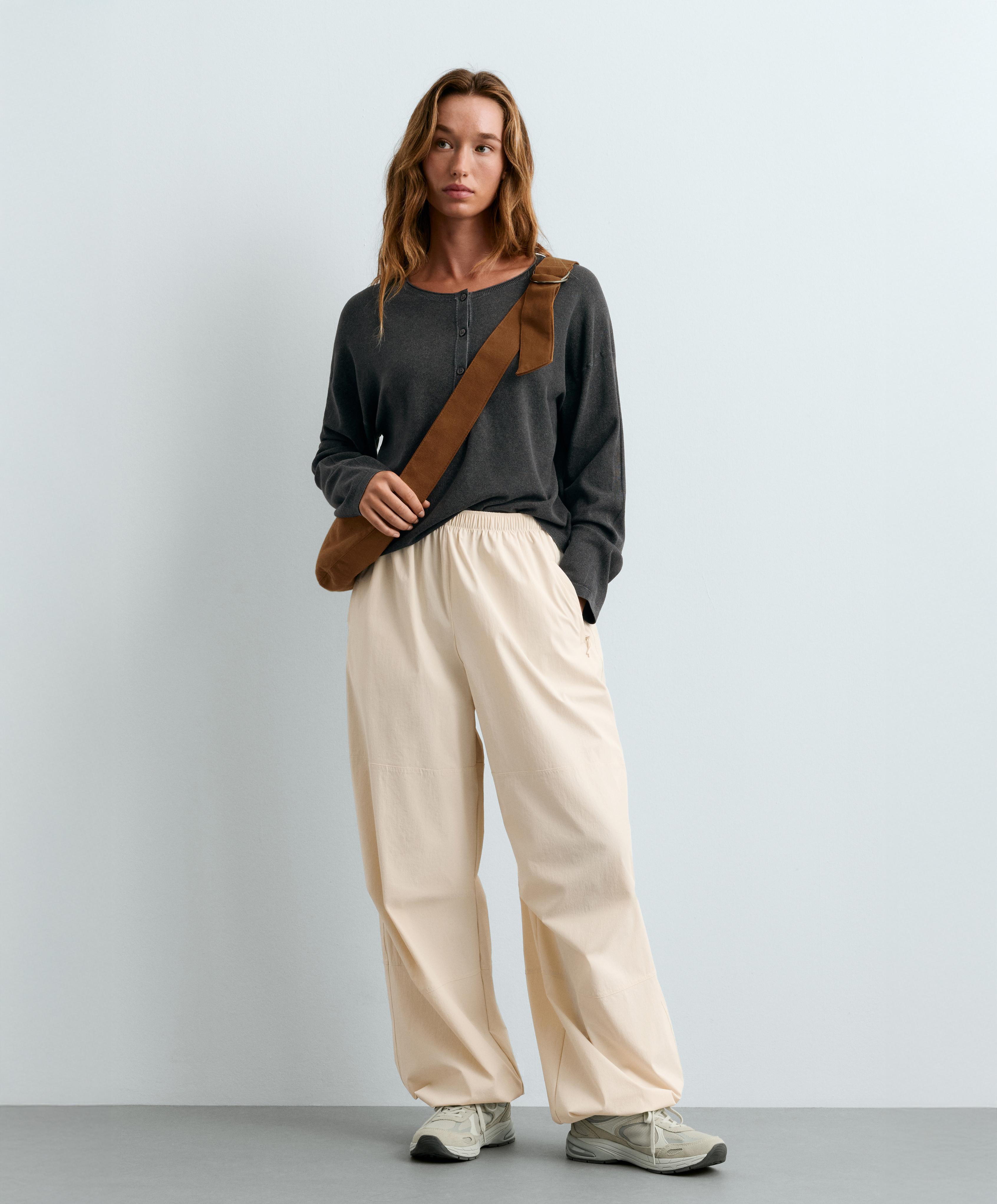 Long-sleeve waffle knit jumper — DARK ANTHRACITE