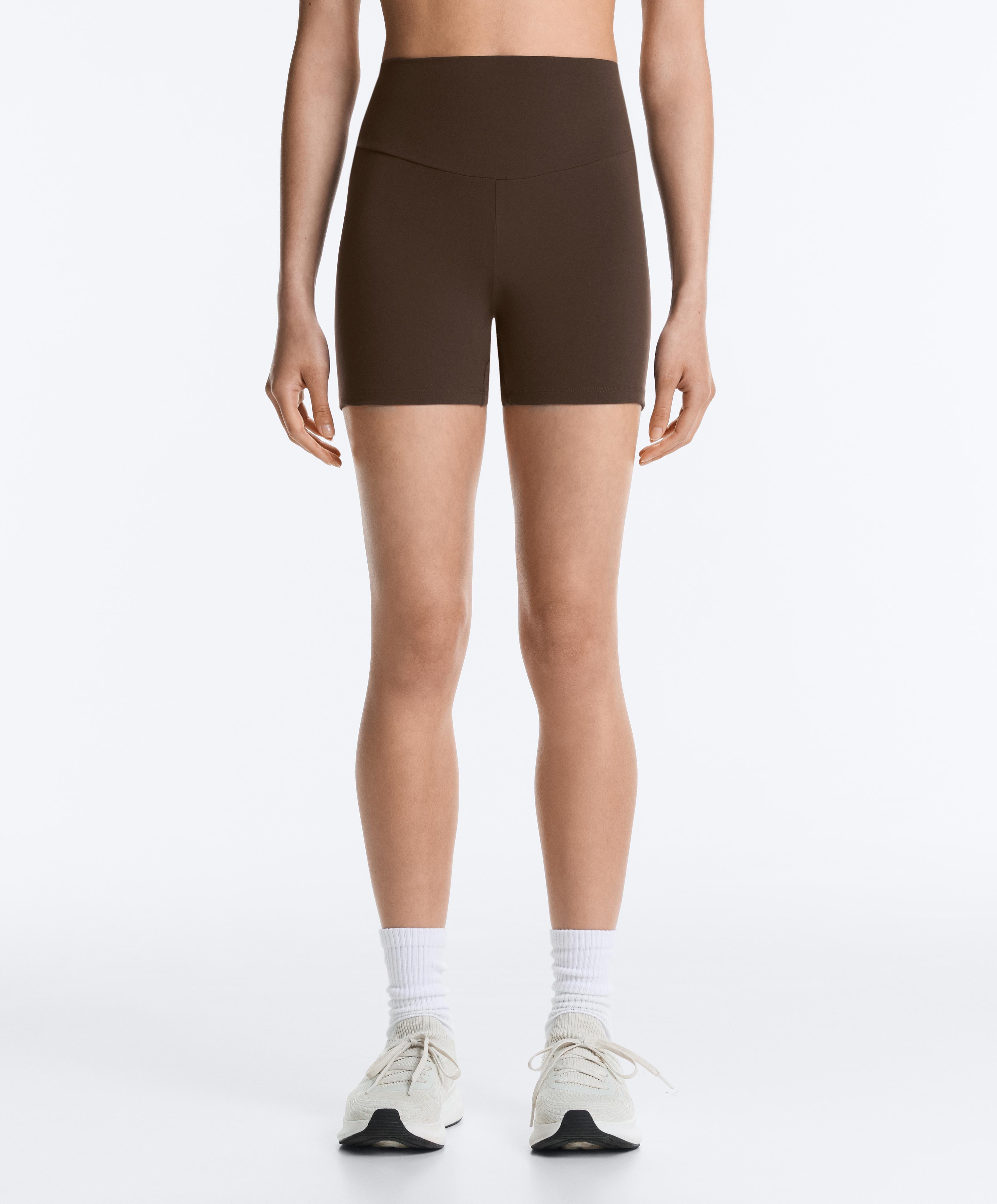 Comfortlux high-waisted 10cm hot pants — DARK BROWN
