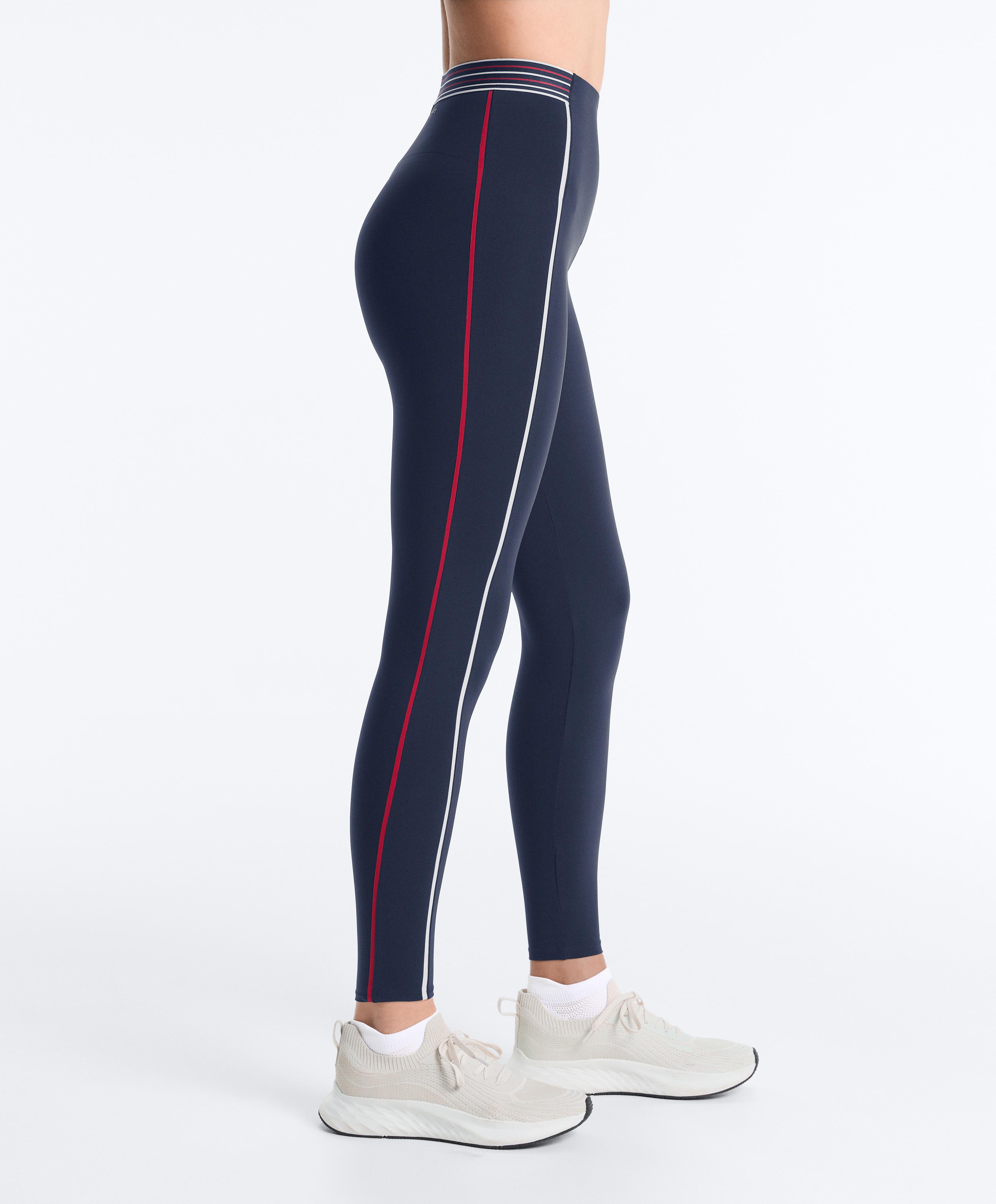 High-rise Compressive core control 65 cm ankle-length leggings — NAVY BLUE