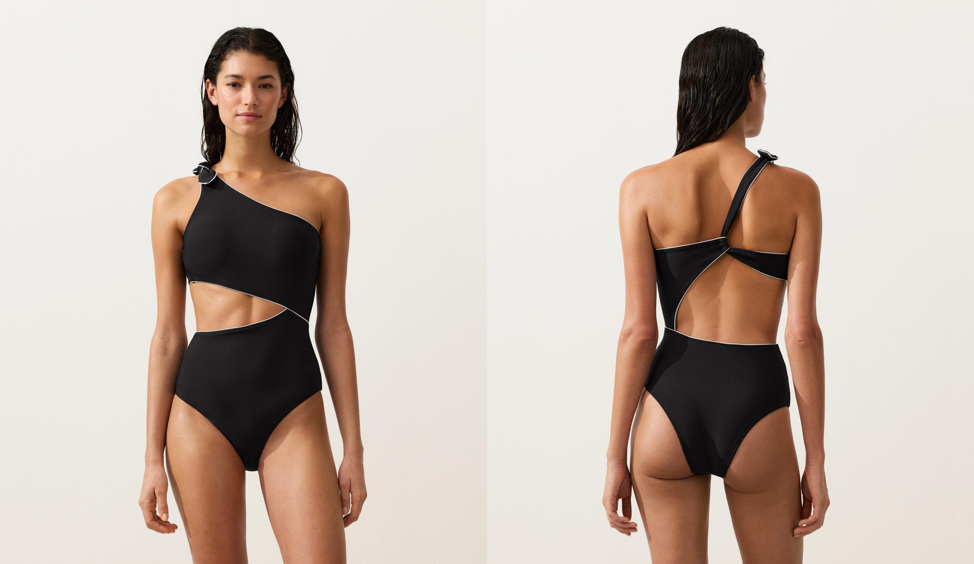 Asymmetric piping bow trikini Asymmetric piping bow trikini