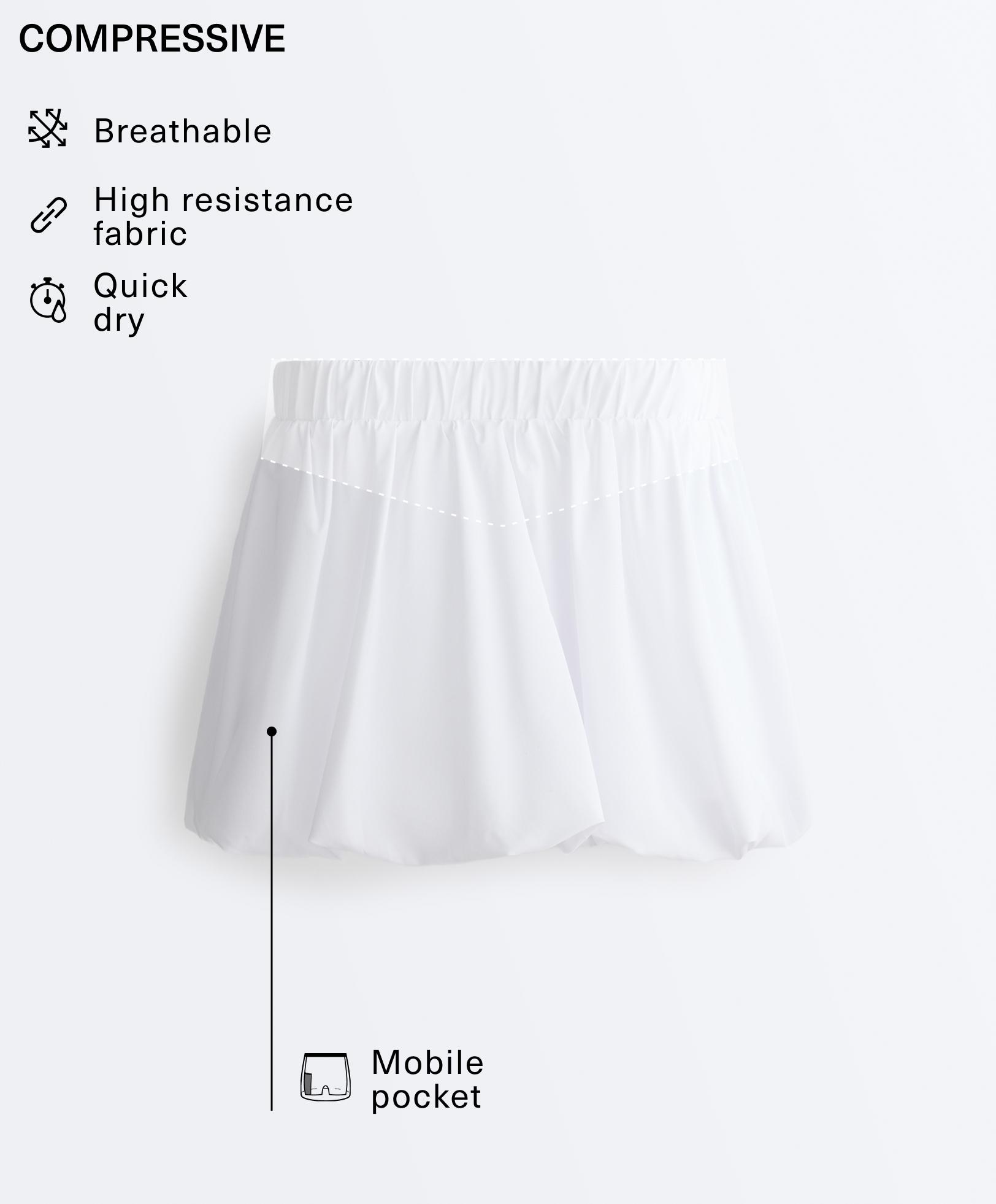 Compressive bubble skirt — WHITE