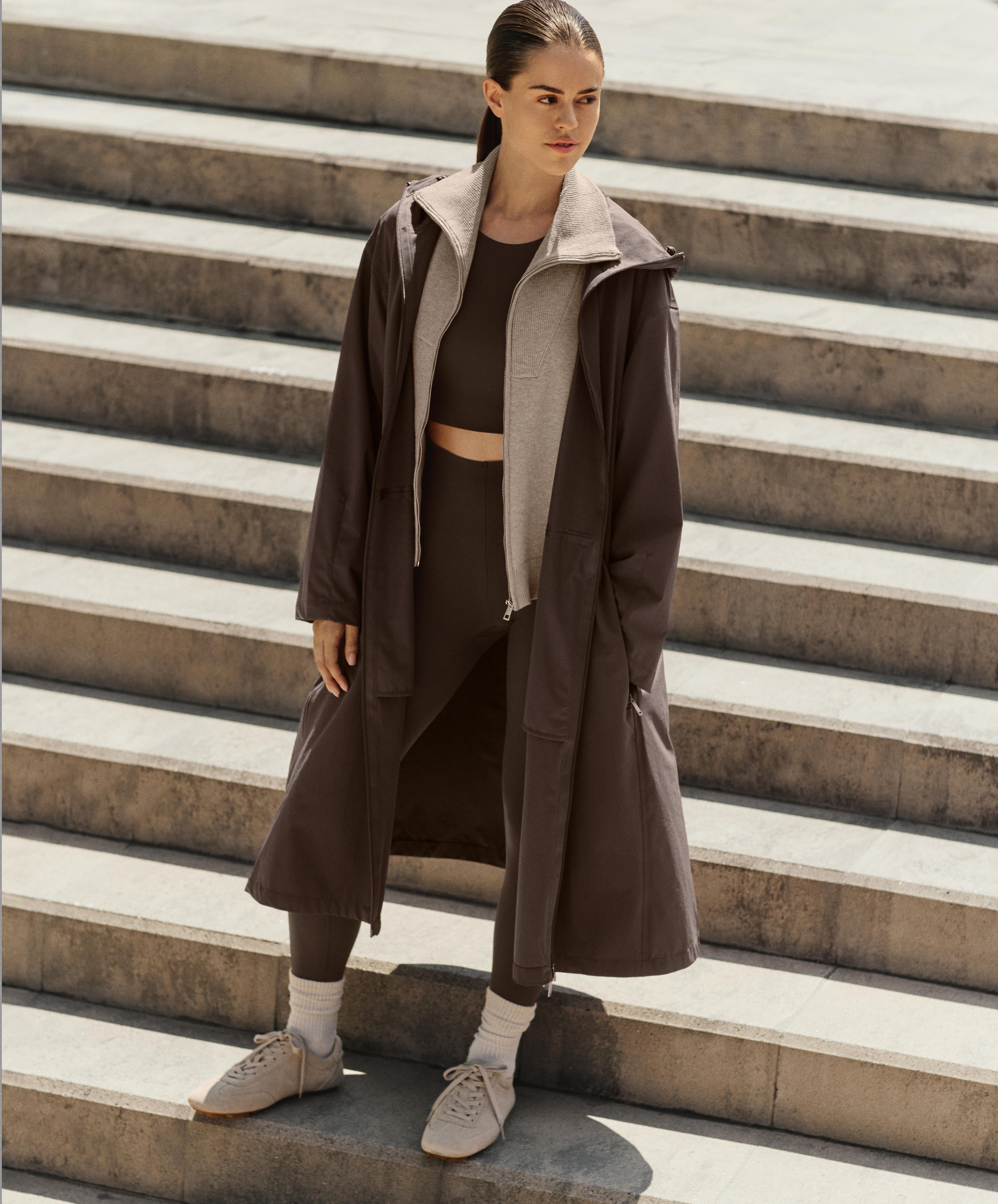 Rib collar knit jacket — SOFT MINK