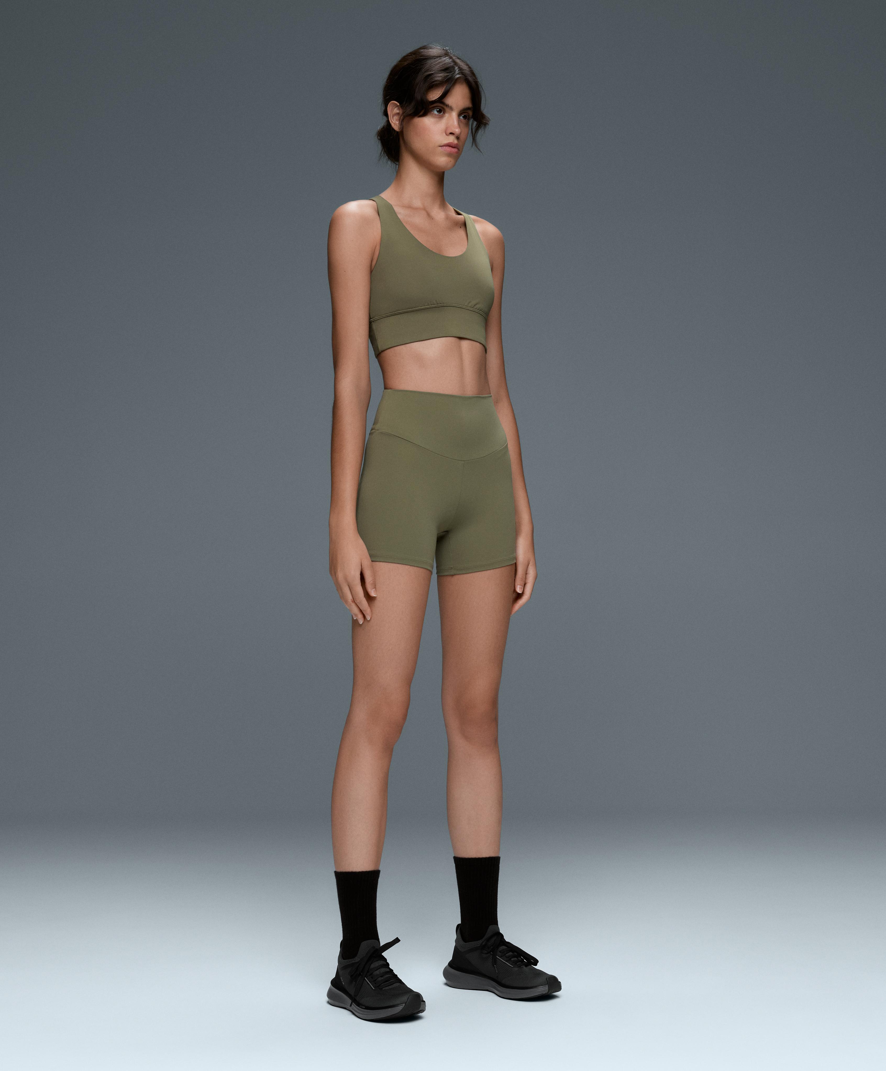 Comfortlux high-waisted 10cm hot pants — DARK KHAKI