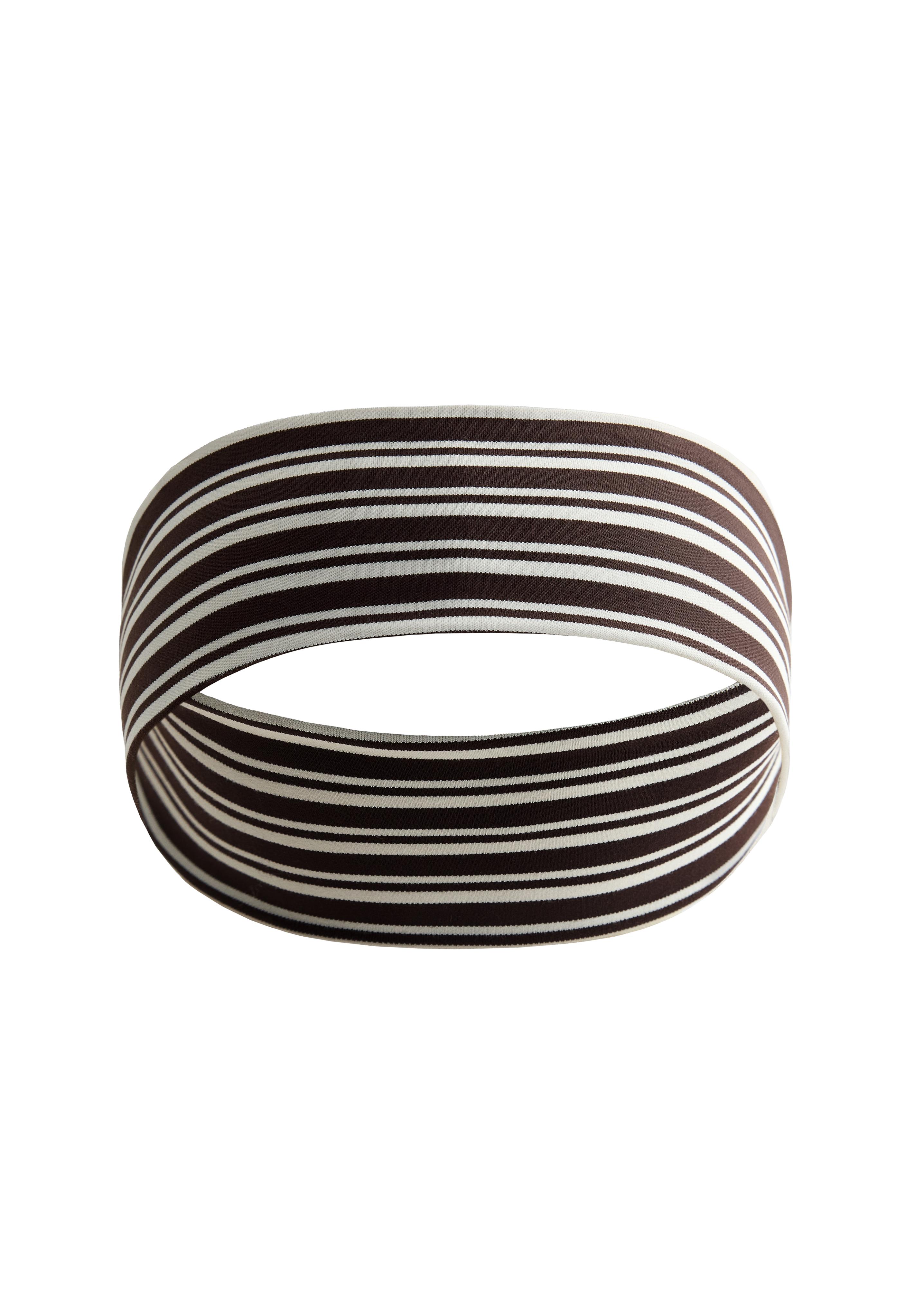 6 cm striped sports headband — DARK BROWN