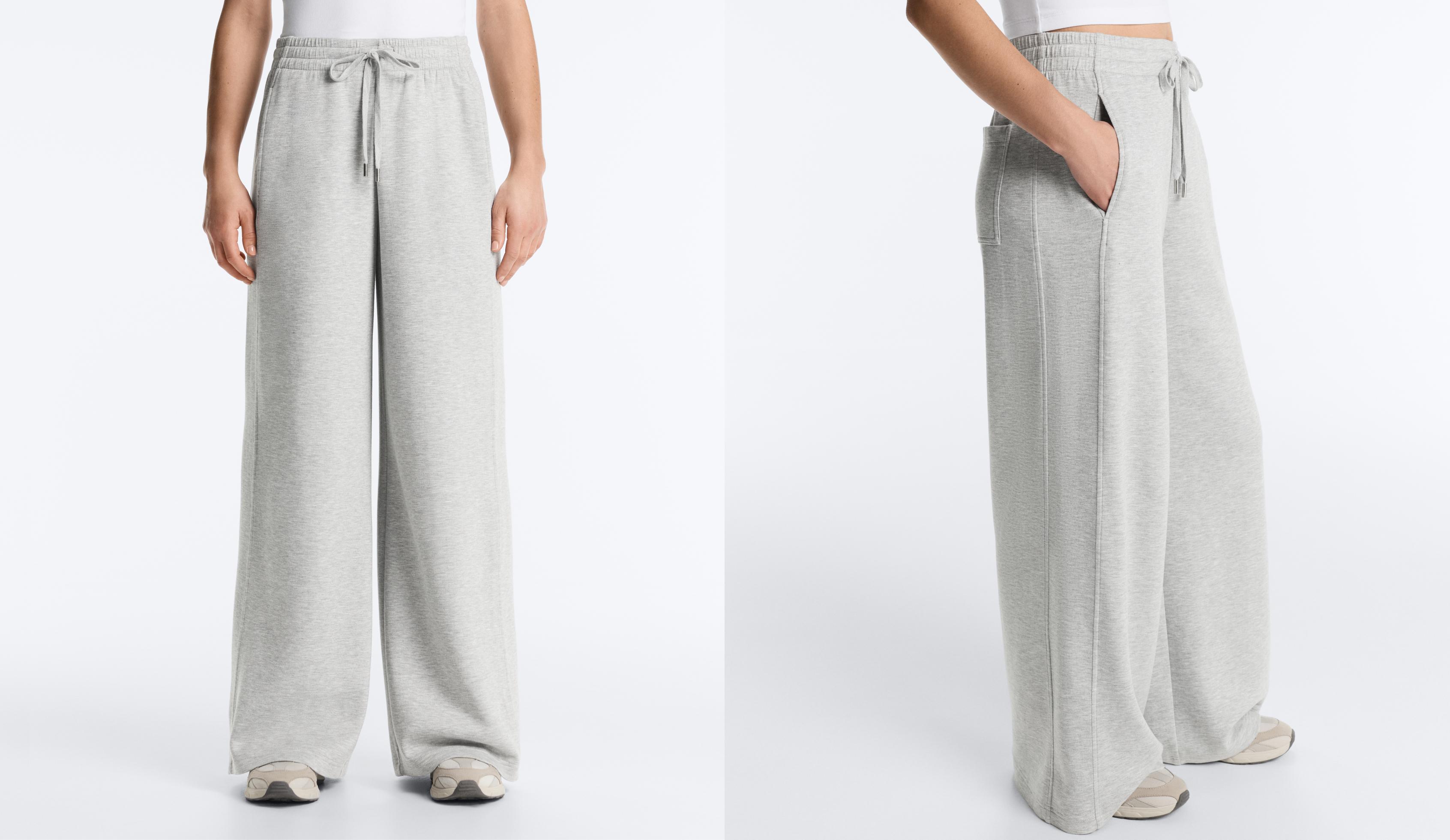 Melange piqué straight-leg trousers Melange piqué straight-leg trousers