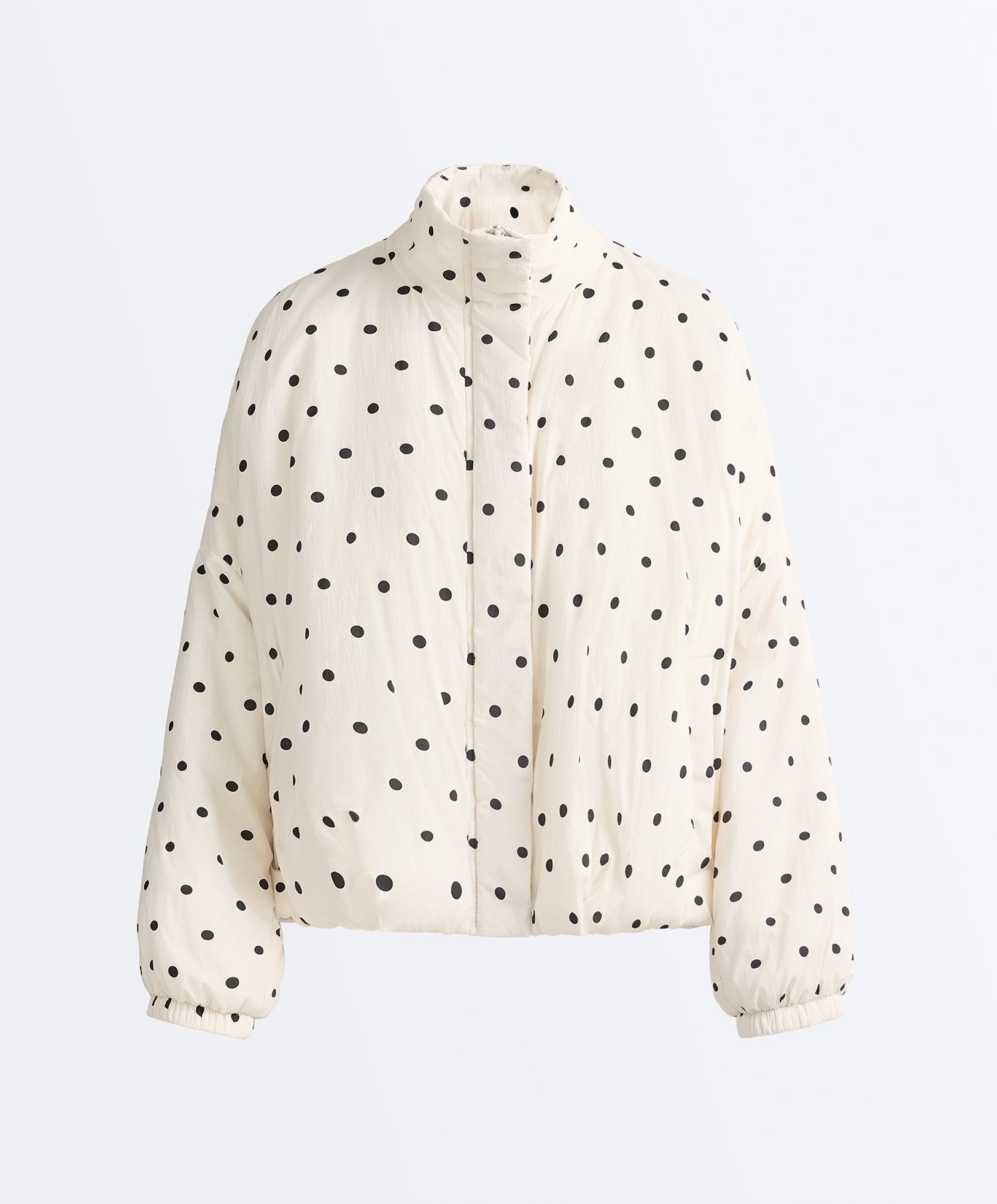 Water-repellent FELLEX® AEROGEL polka dot padded jacket — PALE ECRU