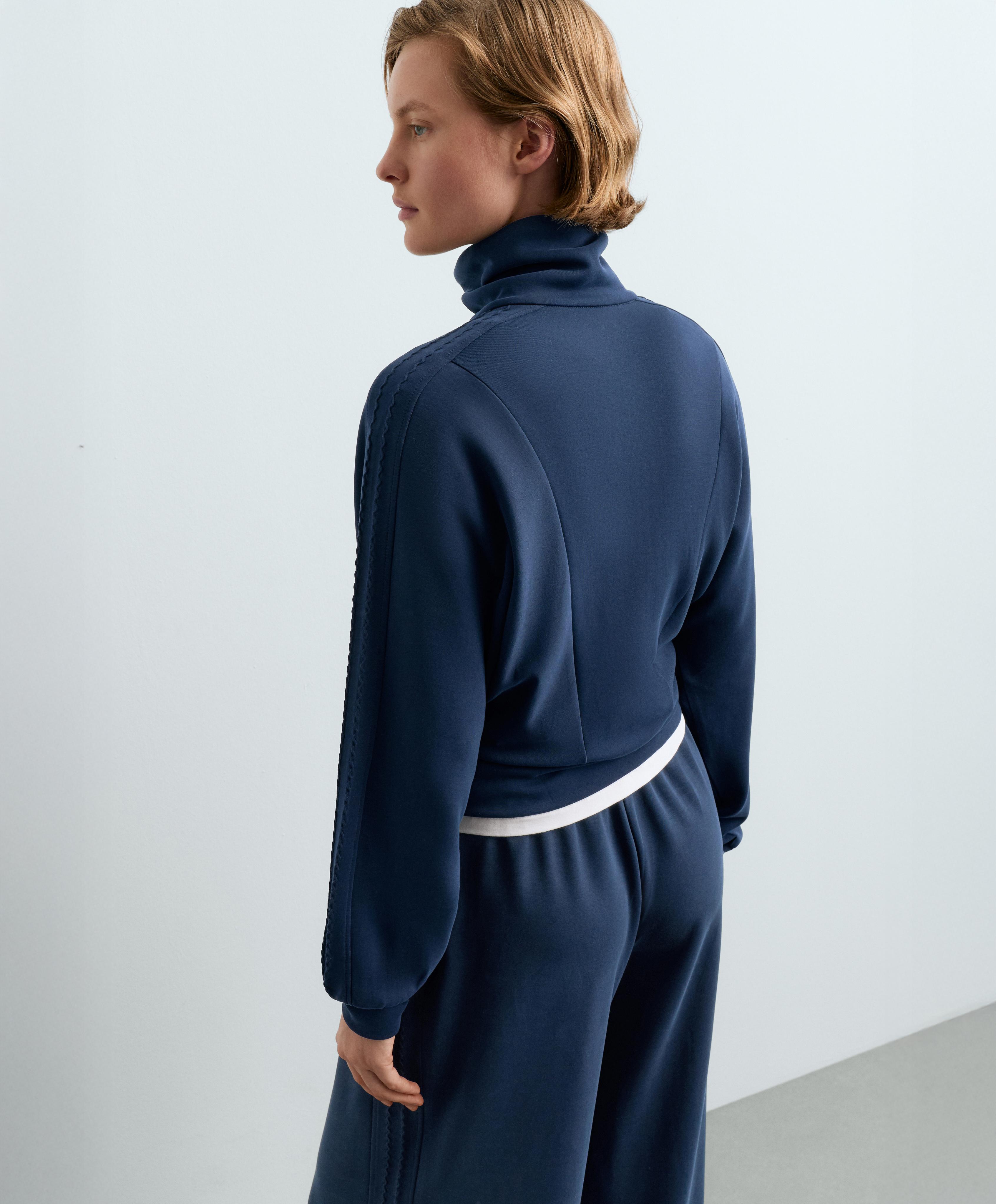 Soft-touch modal bomber jacket — NAVY BLUE