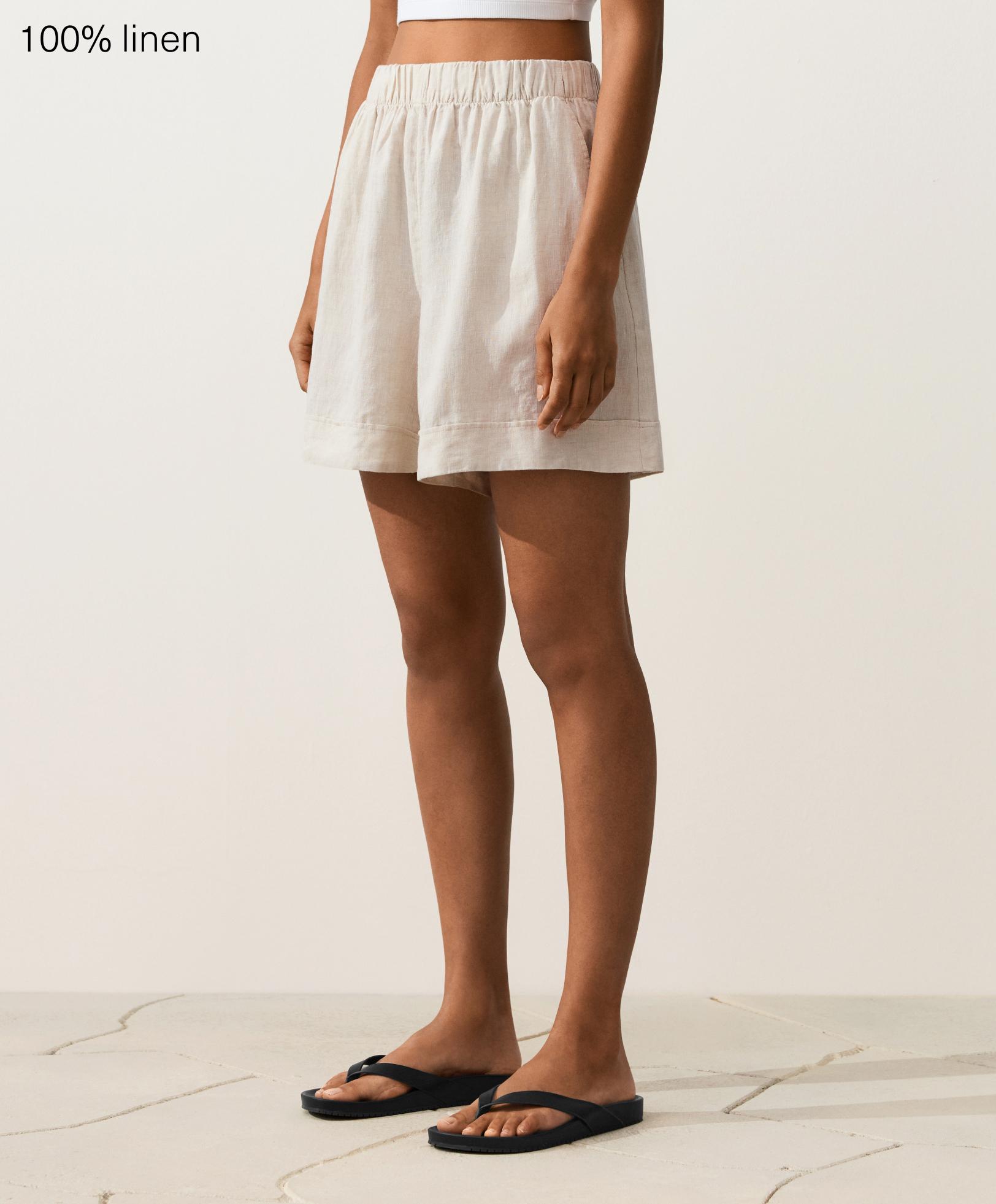100% linen shorts