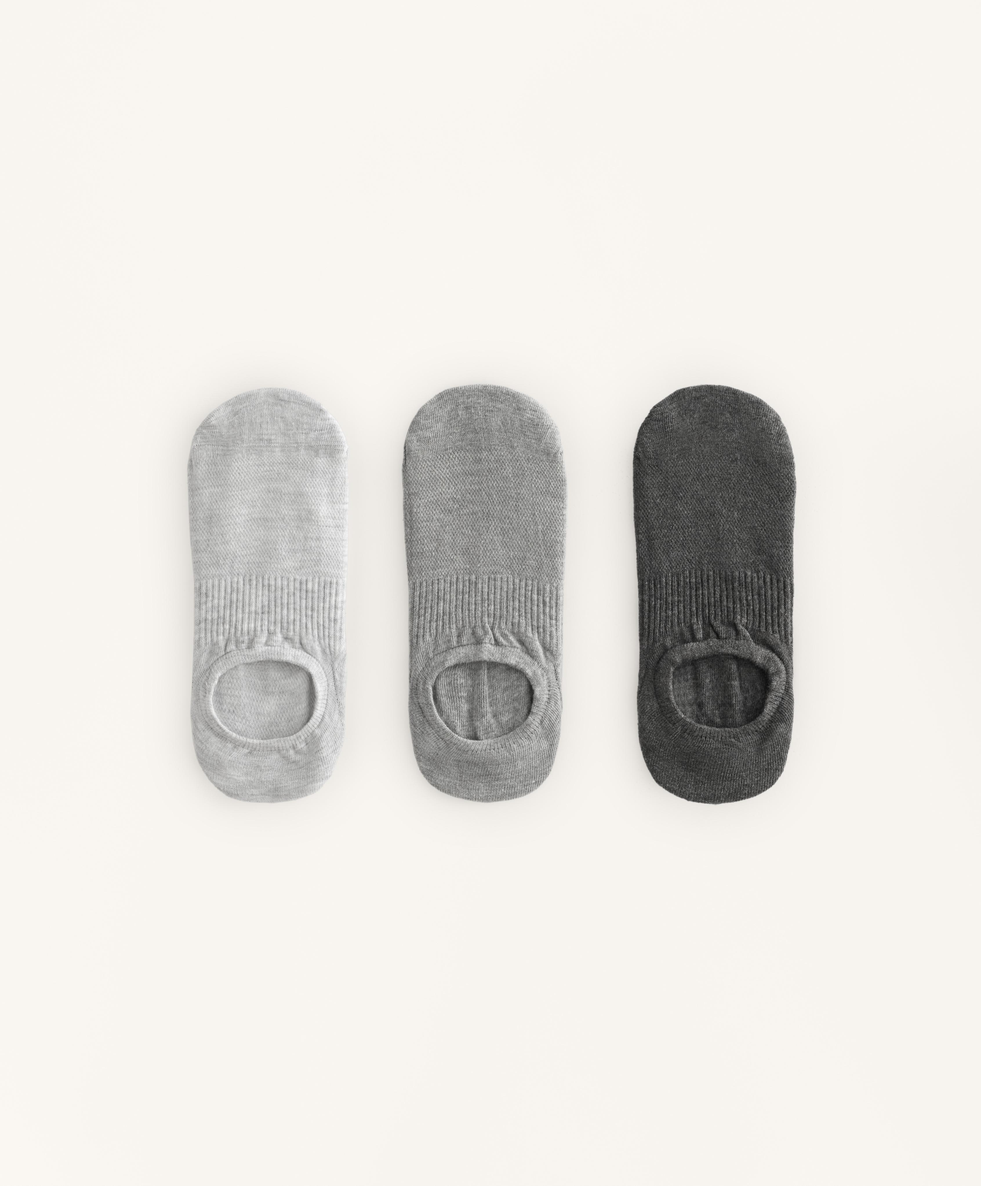 3 pairs of high-cut cotton blend invisible sports socks