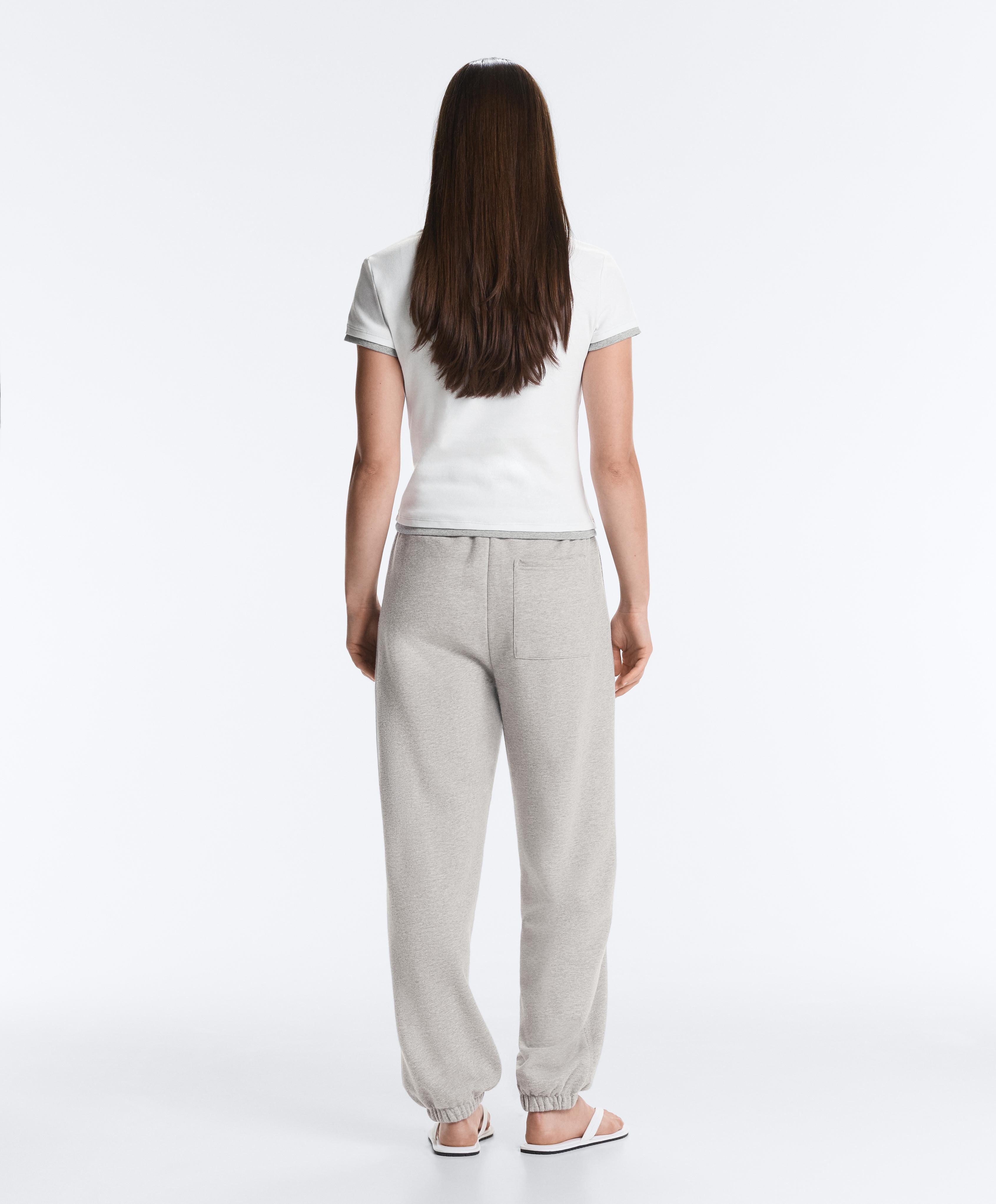 Marl fleece joggers — MID-GREY MELANGE