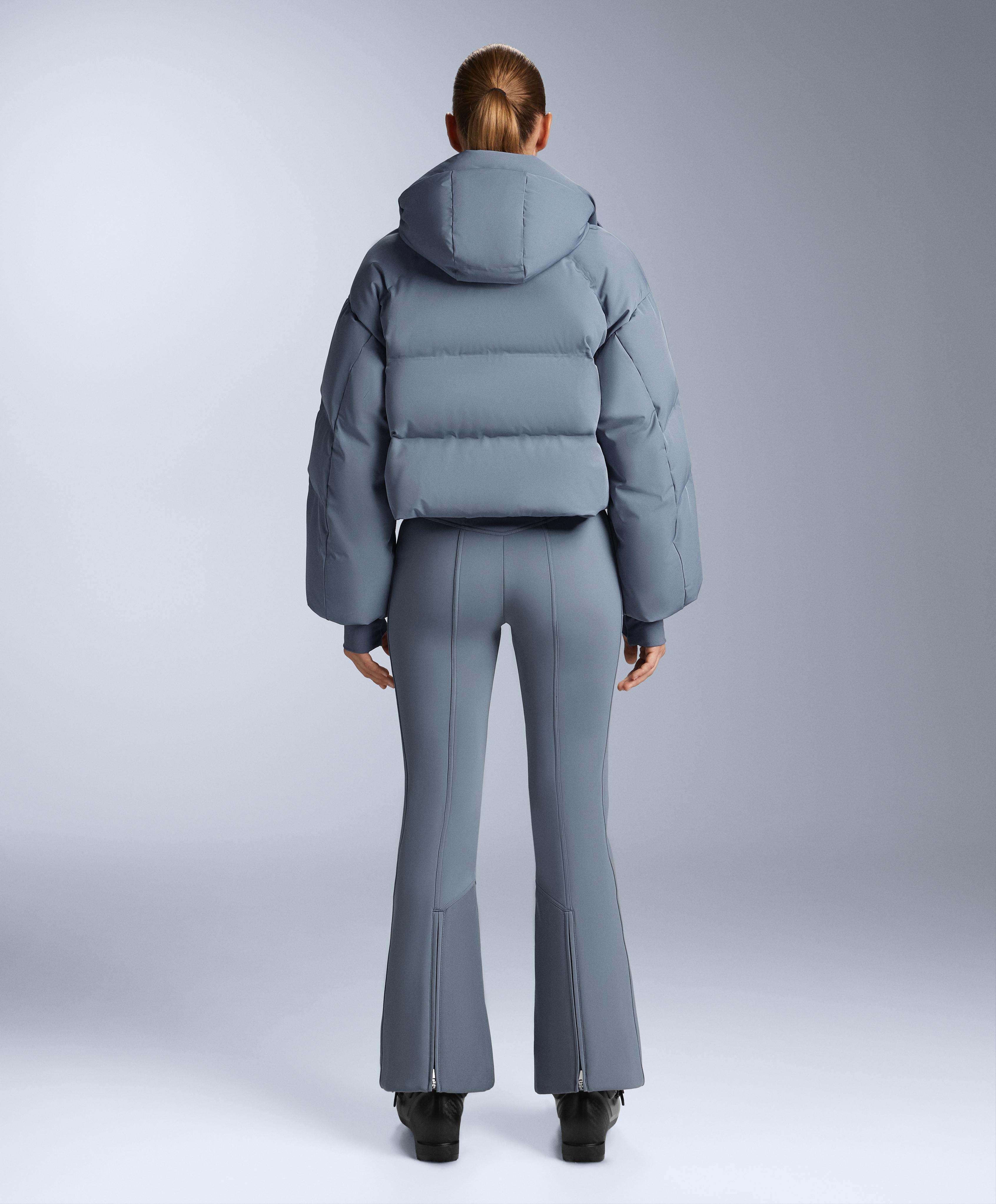 Lightweight 80% down and 20% MINARDI PIUME SKI water-resistant short jacket — GREY-BLUE