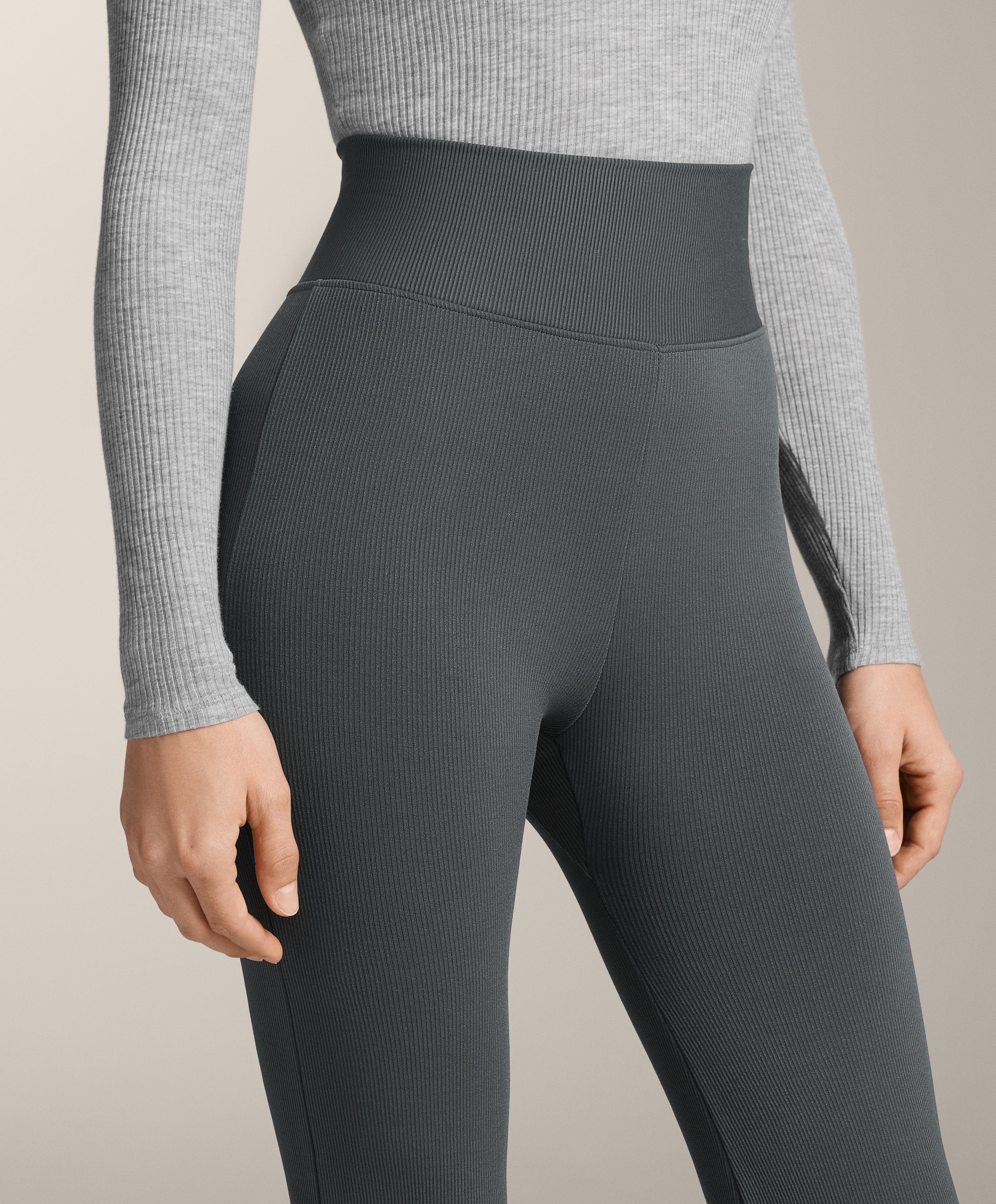 Super High Rise seamless extra warm rib flare trousers — ANTHRACITE GREY