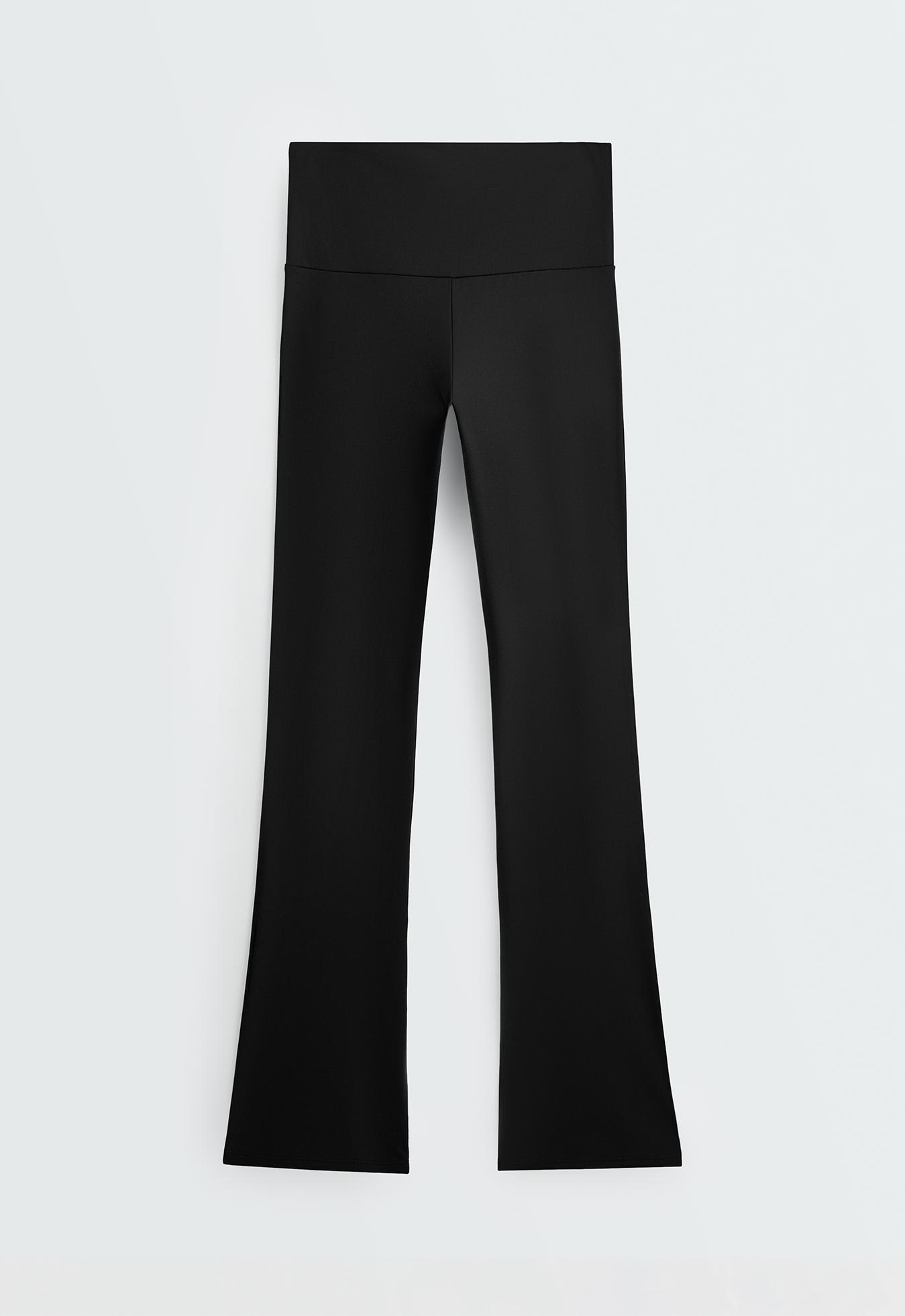 Super high rise Comfortlux flare trousers — BLACK