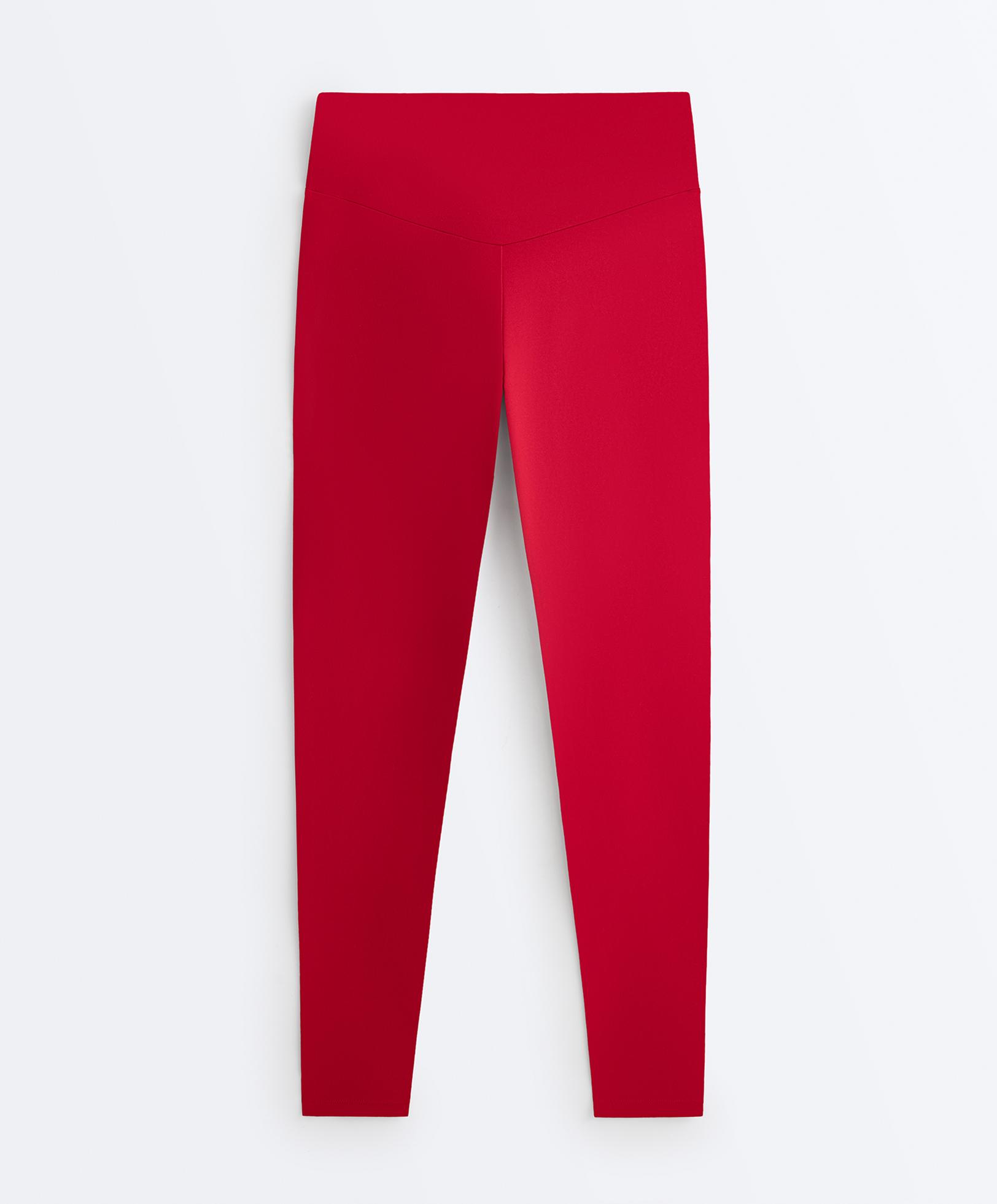 Comfortlux high-waisted ankle-length leggings — BRIGHT RED