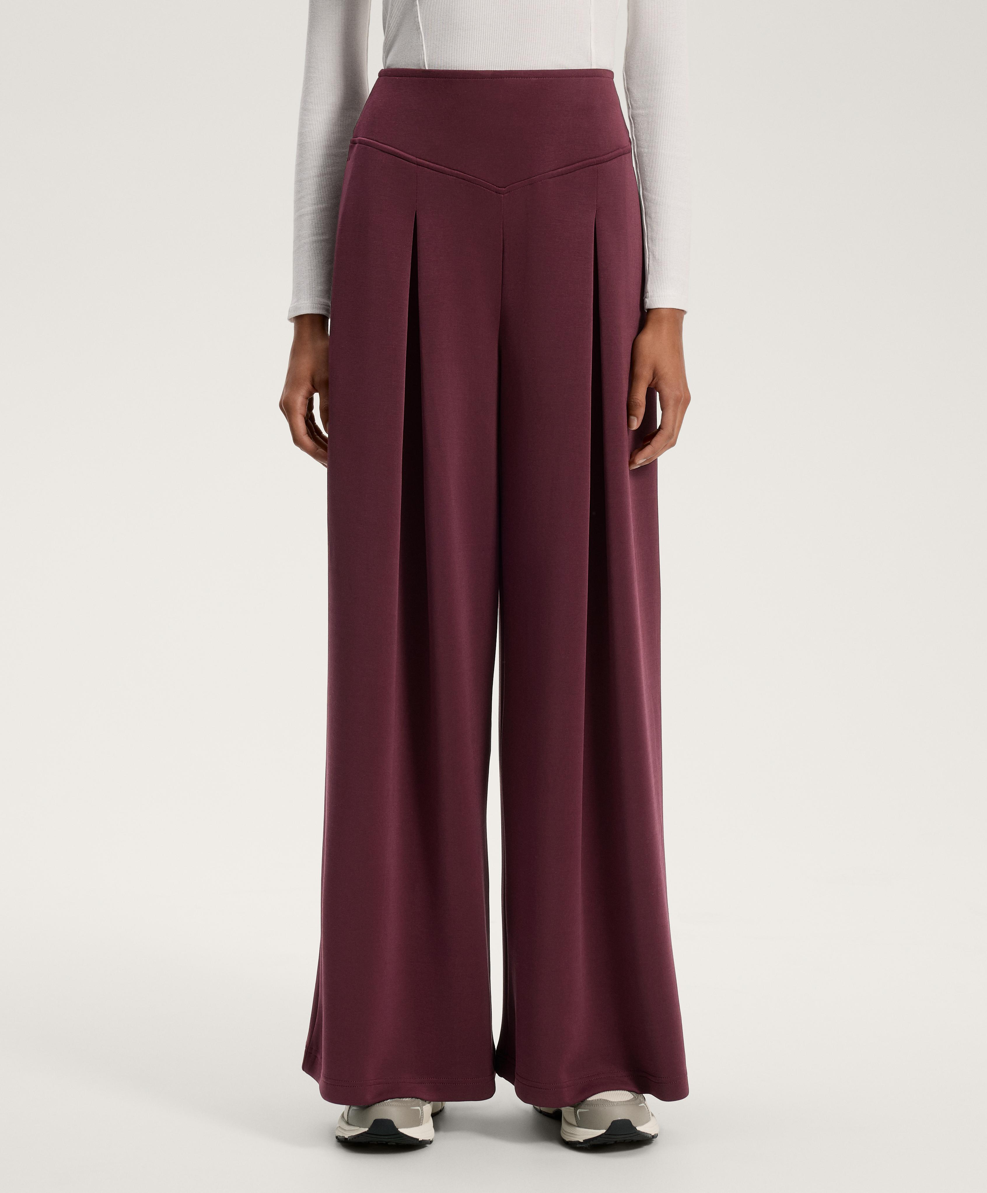 Pantalon large à pli frontal avec modal et toucher doux Pantalon large à pli frontal avec modal et toucher doux