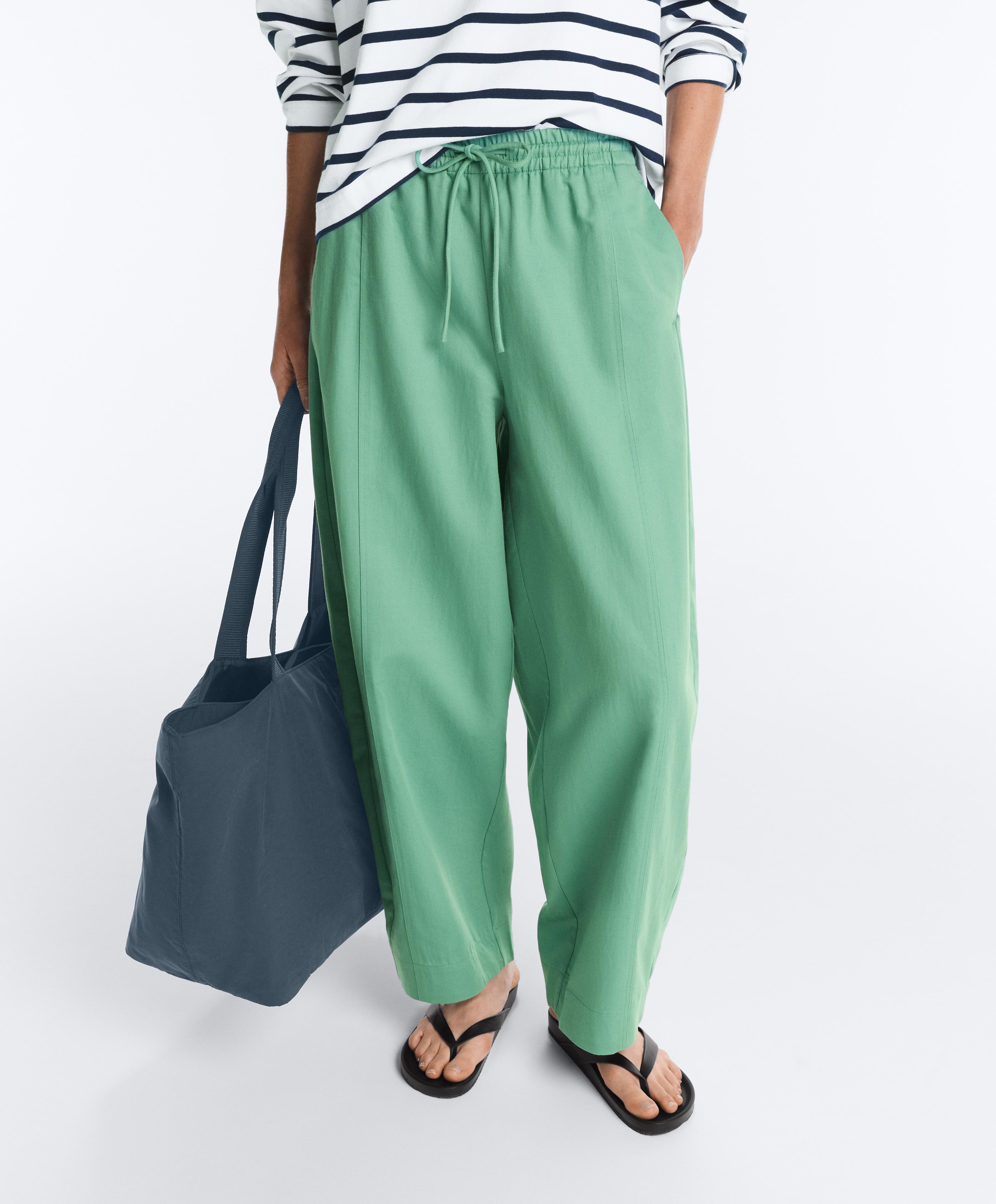 Pantalon balloon en mélange de coton