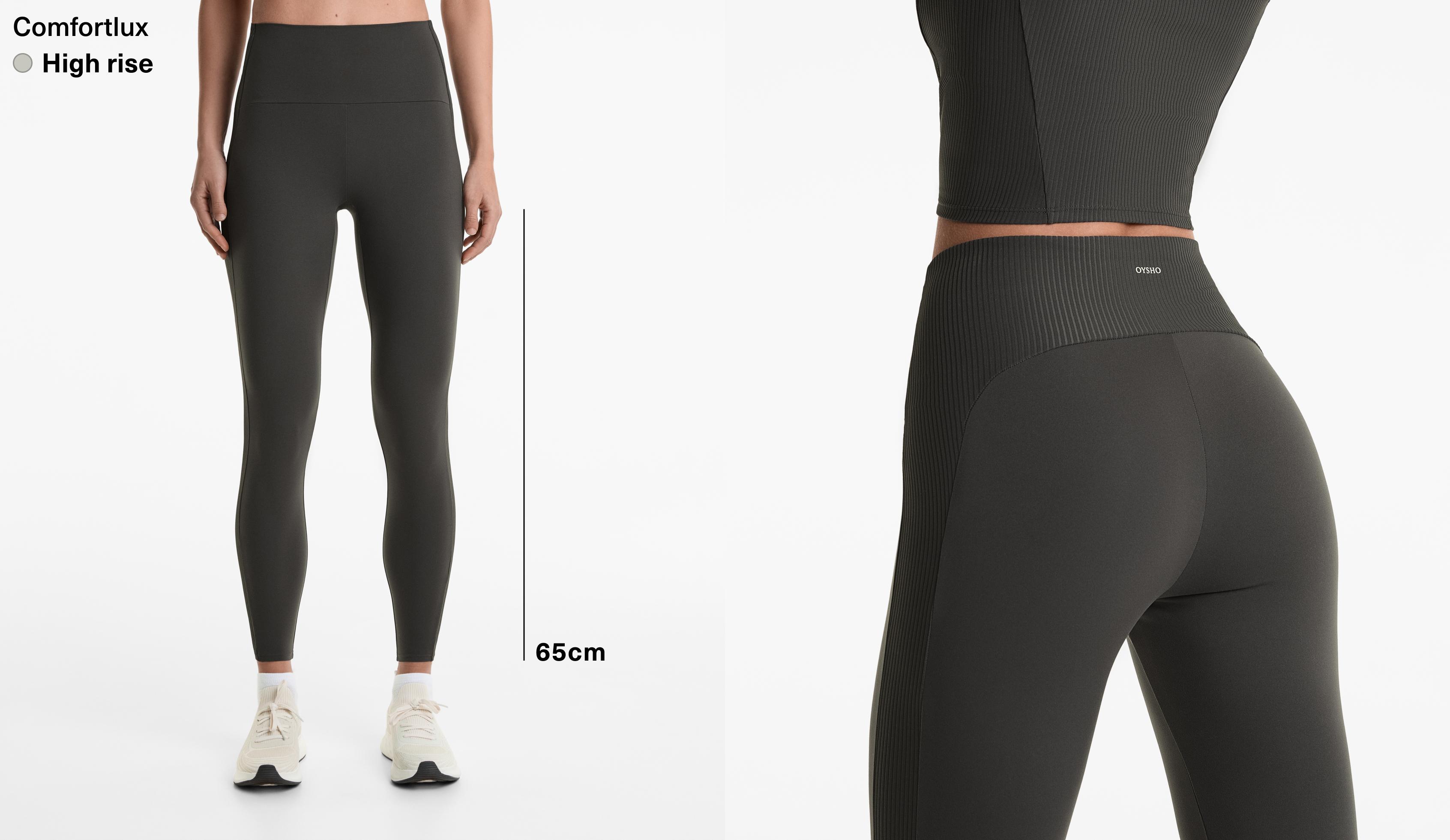 Knöchellange Comfortlux High Rise Leggings, 65 cm mit Rib